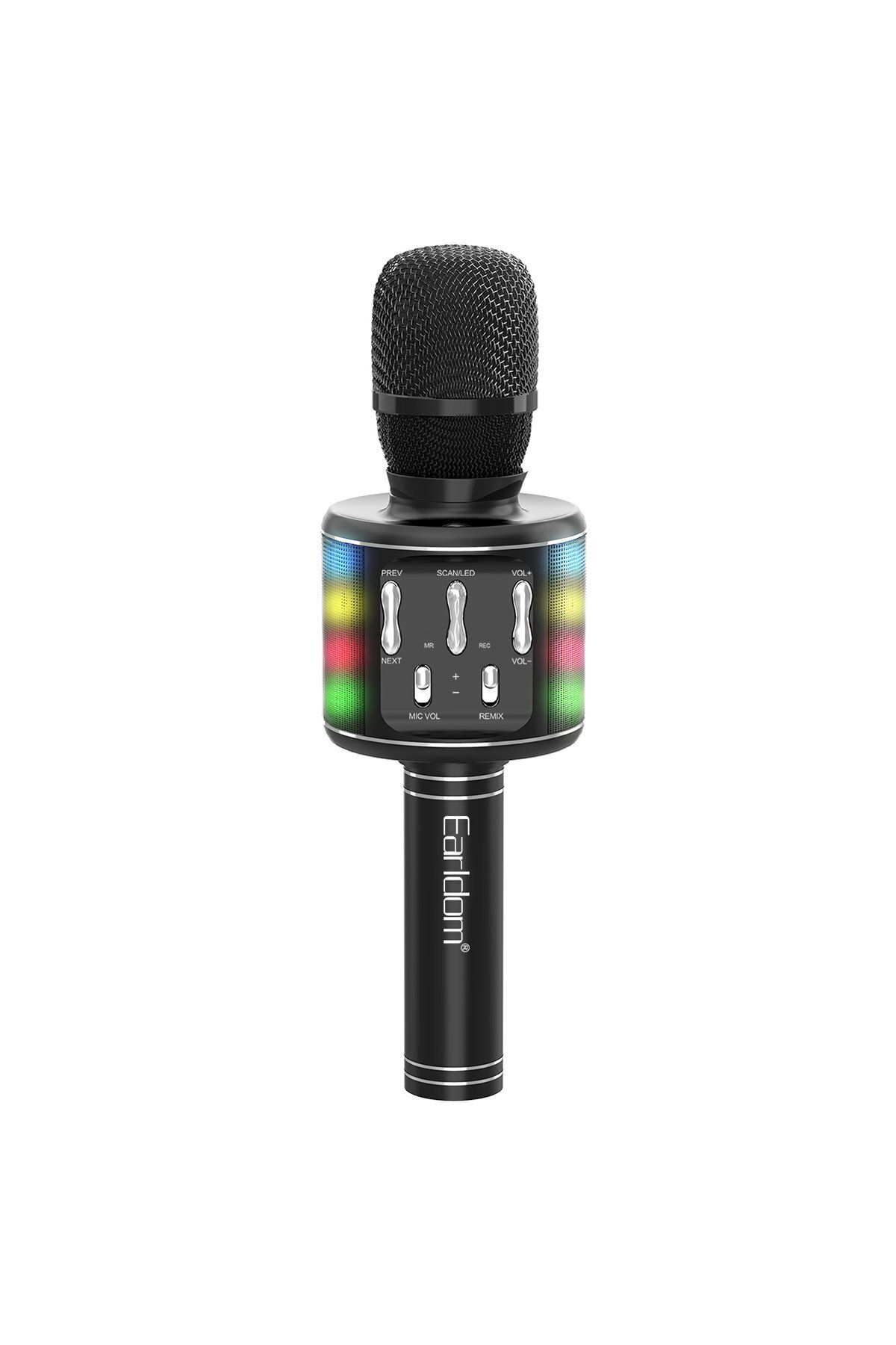 NewFace Earldom MC2 Led Işıklı Karaoke Mikrofon - Siyah 360110