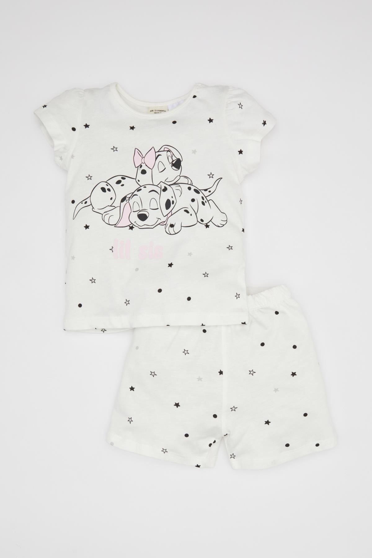 Defacto Kız Bebek 101 Dalmatians Kısa Kollu Penye Pijama Takımı C2038A524HS