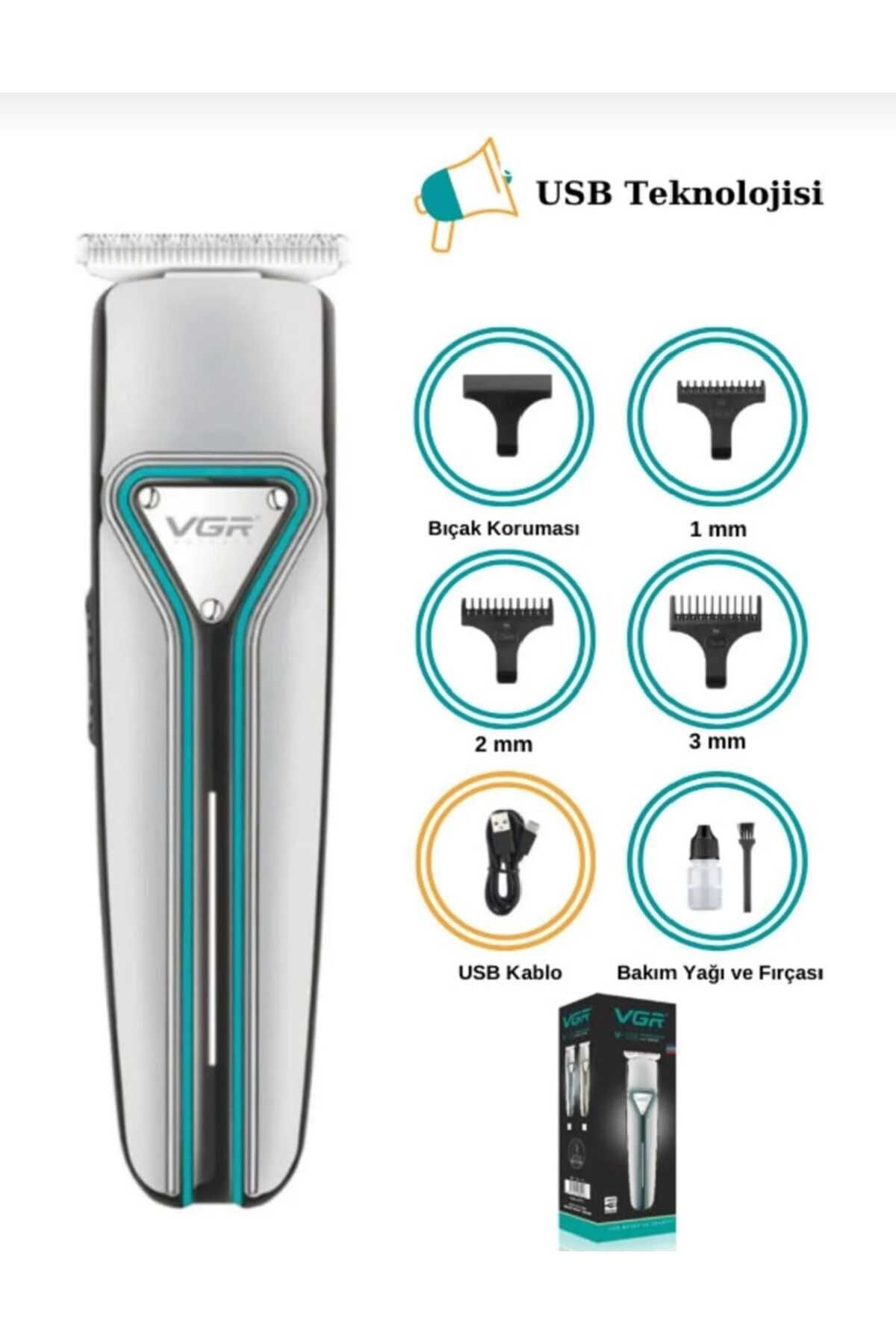 VGR V-008 Premium Saç Sakal Ense Vücut Kılı Kesme Makinesi Profesyonel Düzeltici