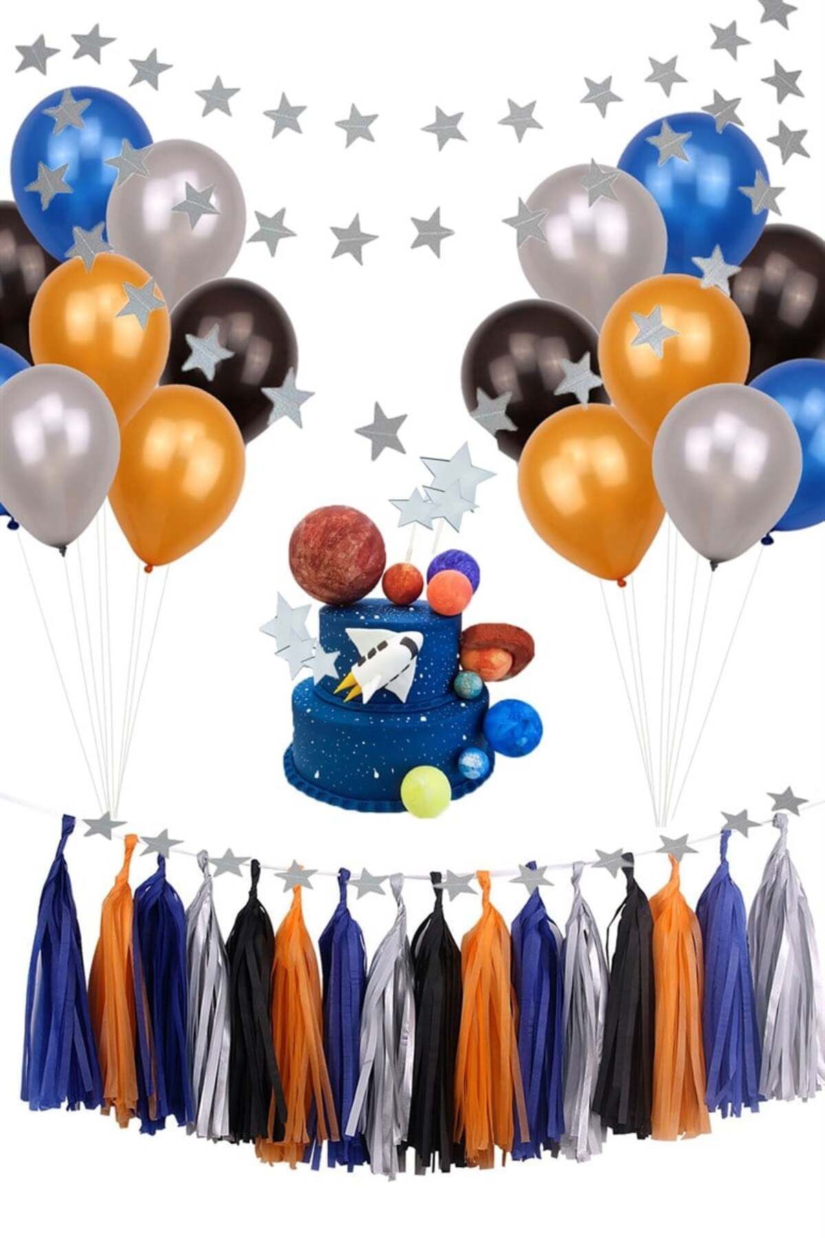 Partifabrik Uzay Temalı Balonlu Doğum Günü Parti Seti