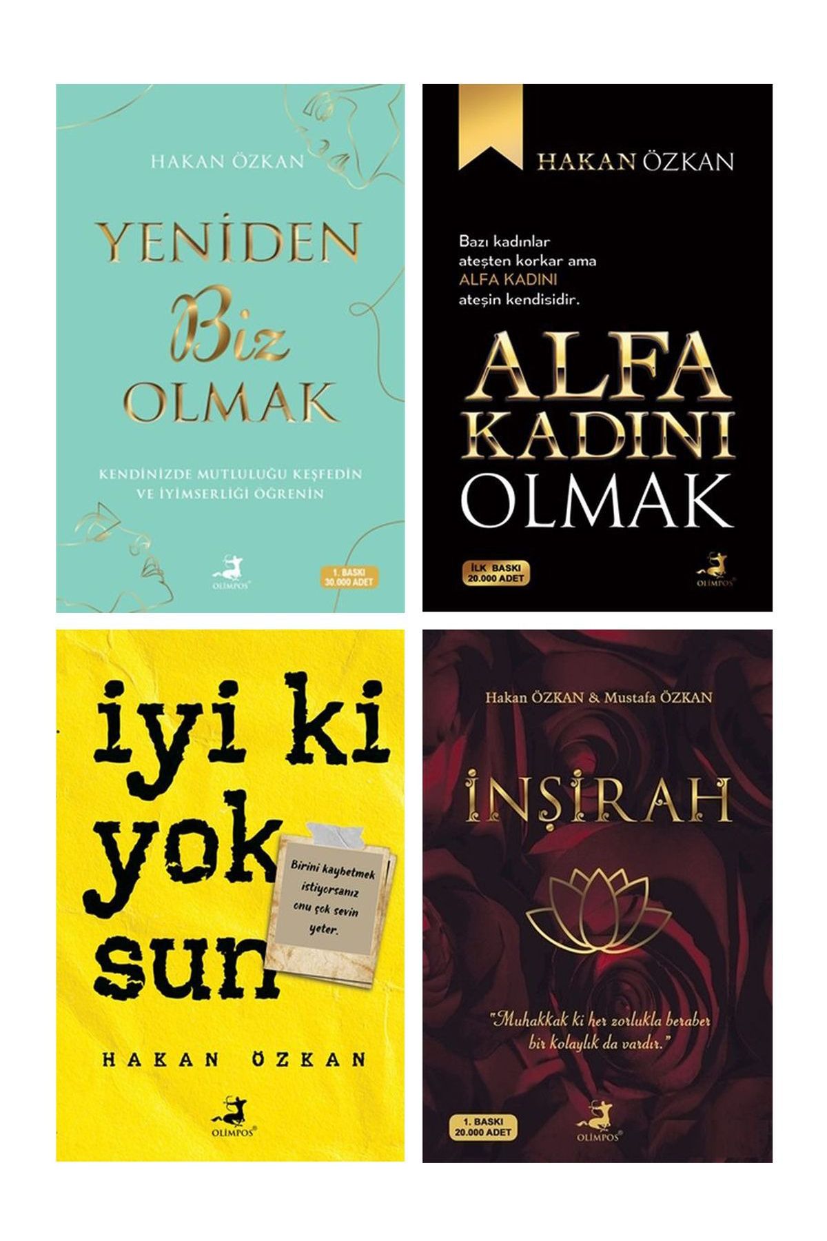 Olimpos Yayınları Hakan Özkan 4 Kitap Set - Yeniden Biz Olmak - Alfa Kadını Olmak - Iyi Ki Yoksun - Inşirah