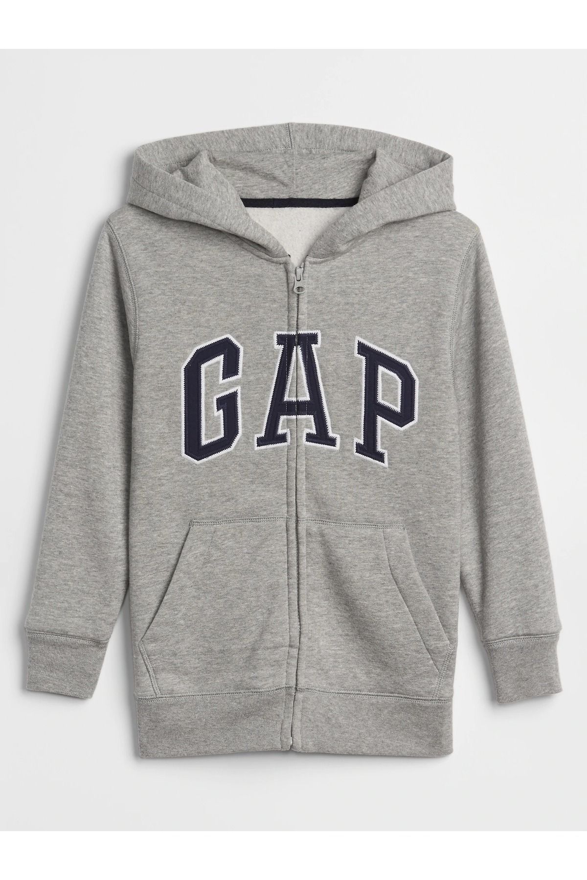 GAP Erkek Çocuk Gri Gap Logo Kapüşonlu Sweatshirt