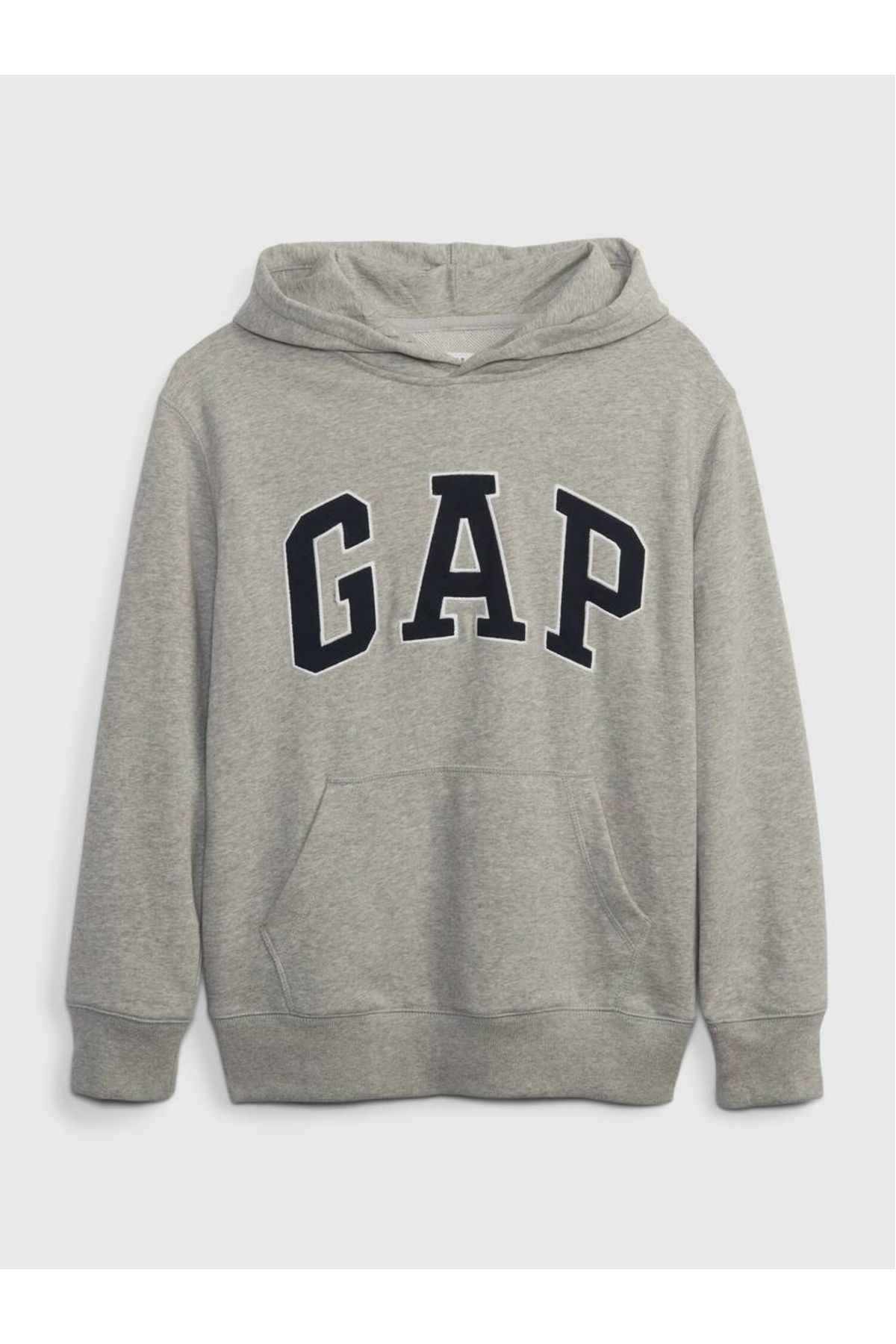 GAP Erkek Çocuk Gri Gap Logo Kapüşonlu Havlu Kumaş Sweatshirt