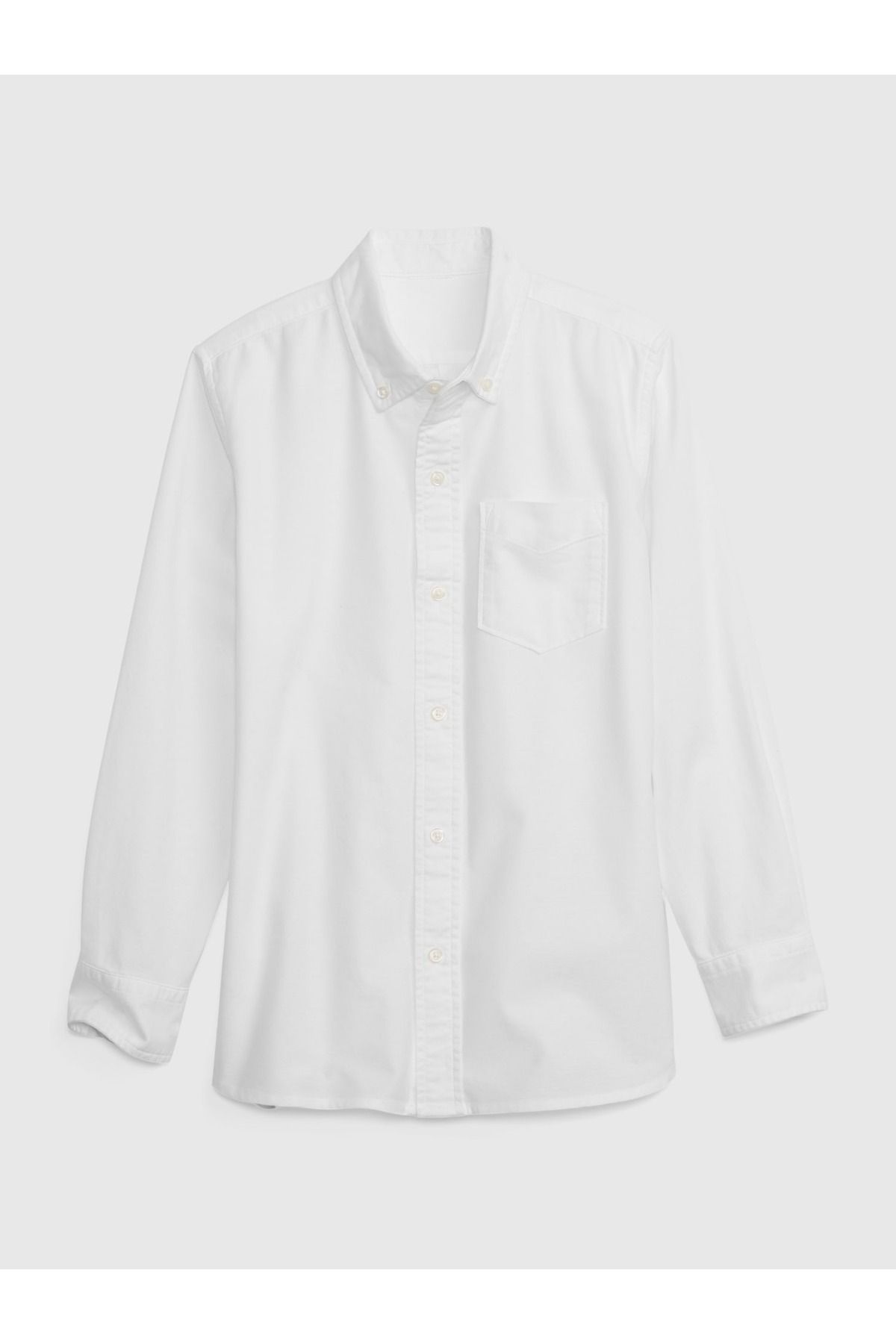 GAP Erkek Çocuk Beyaz Organik Pamuklu Oxford Uniform Gömlek