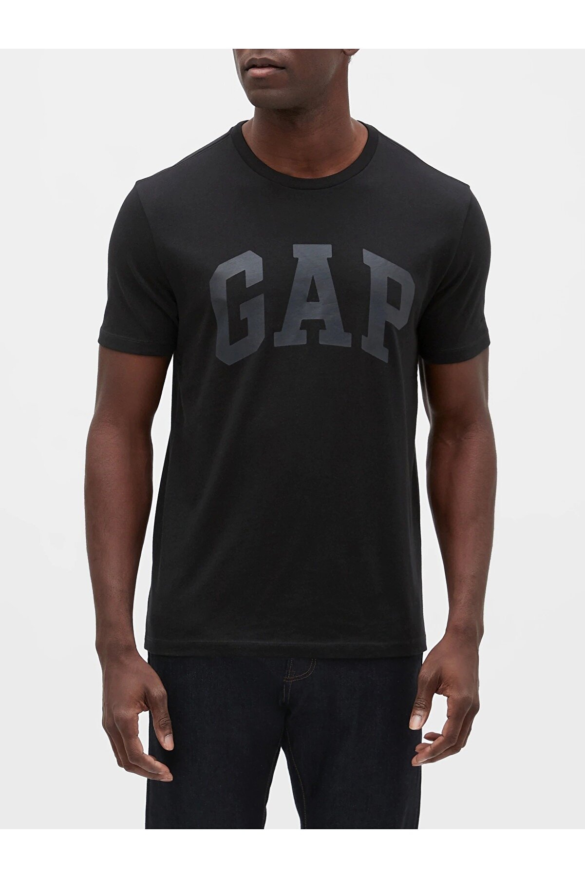GAP Erkek Siyah Gap Logo Kısa Kollu T-shirt