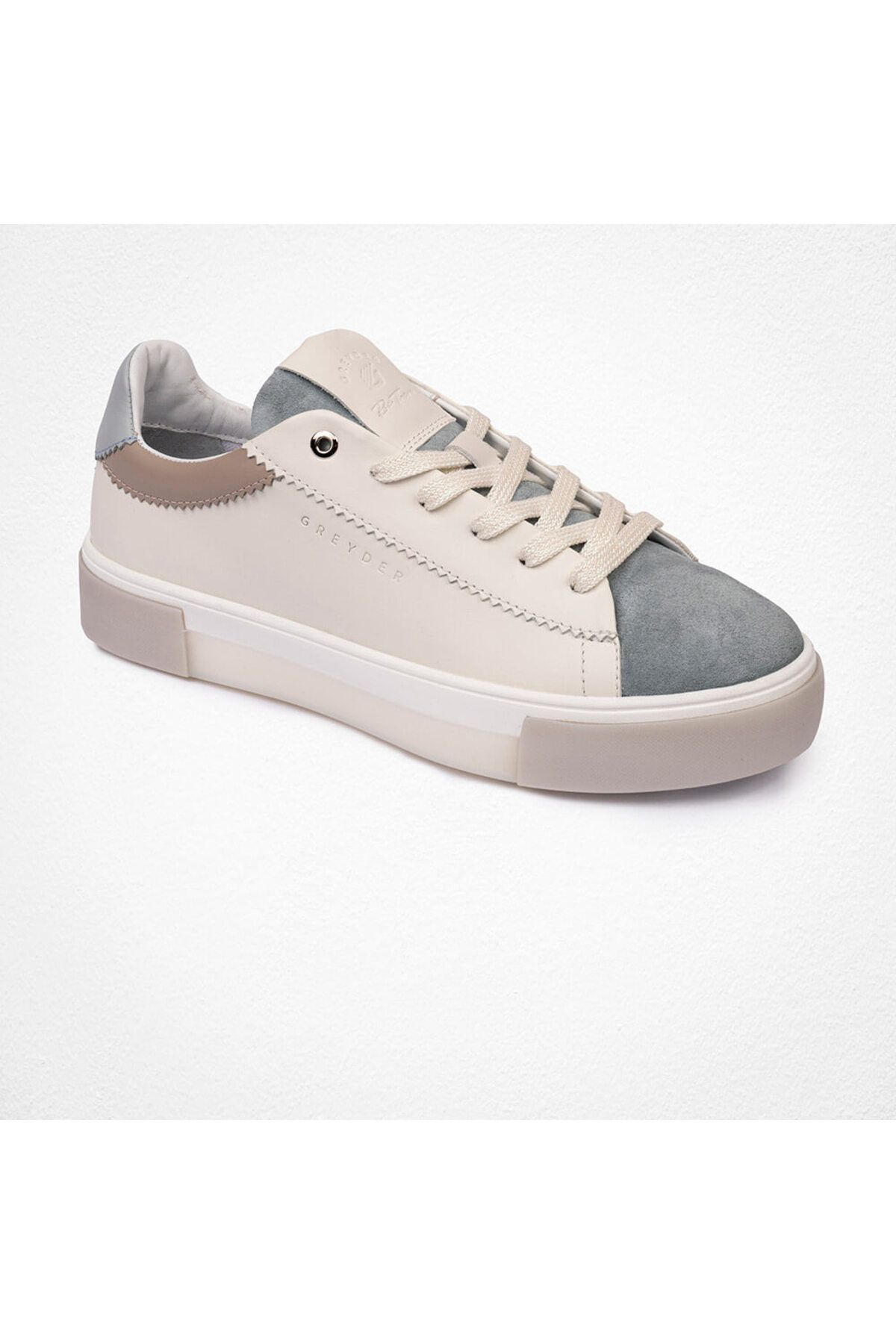 Greyder Kadın Beyaz Yeşil Hakiki Deri Sneaker Ayakkabı 4y2sa33200