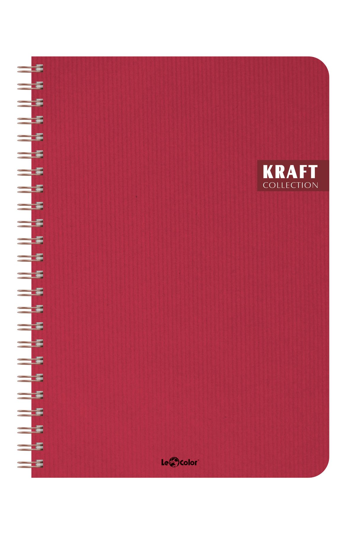 Le Color Kraft Ofis Defter Spiralli Kareli Kırmızı