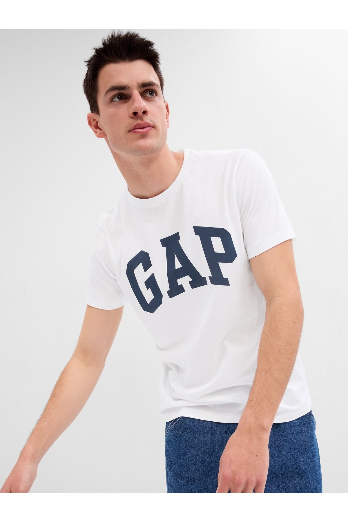 GAP Erkek Beyaz Gap Logo Kısa Kollu T-shirt