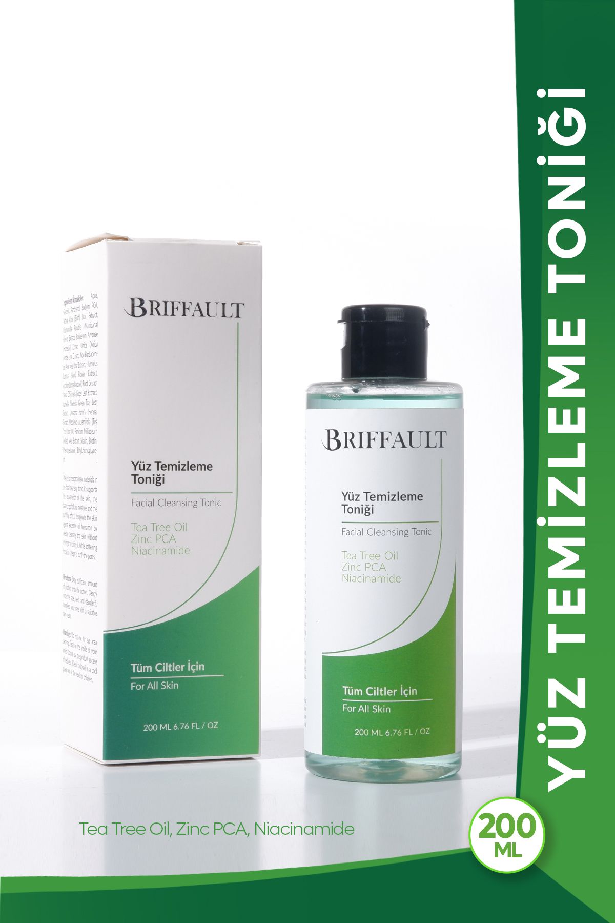 BRİFFAULT Akne Leke Karşıtı Arındırıcı Gözenek Sıkılaştırıcı tonik(Tea Tree Oil,Zinc Pca, Niacinamide)