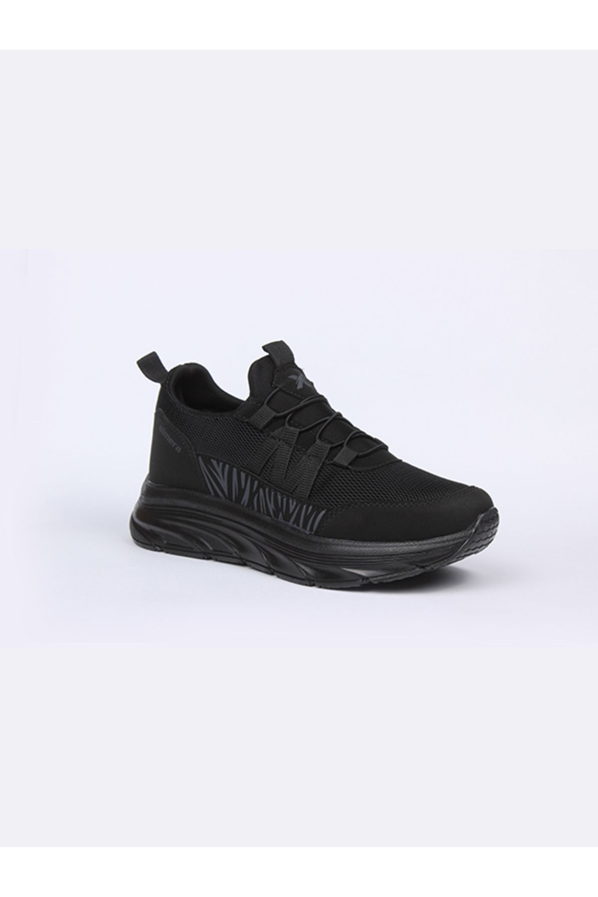 Almera Kadın Siyah Günlük Spor Ayakkabı Sneaker Yürüyüş Ayakkabısı Bağcıksız