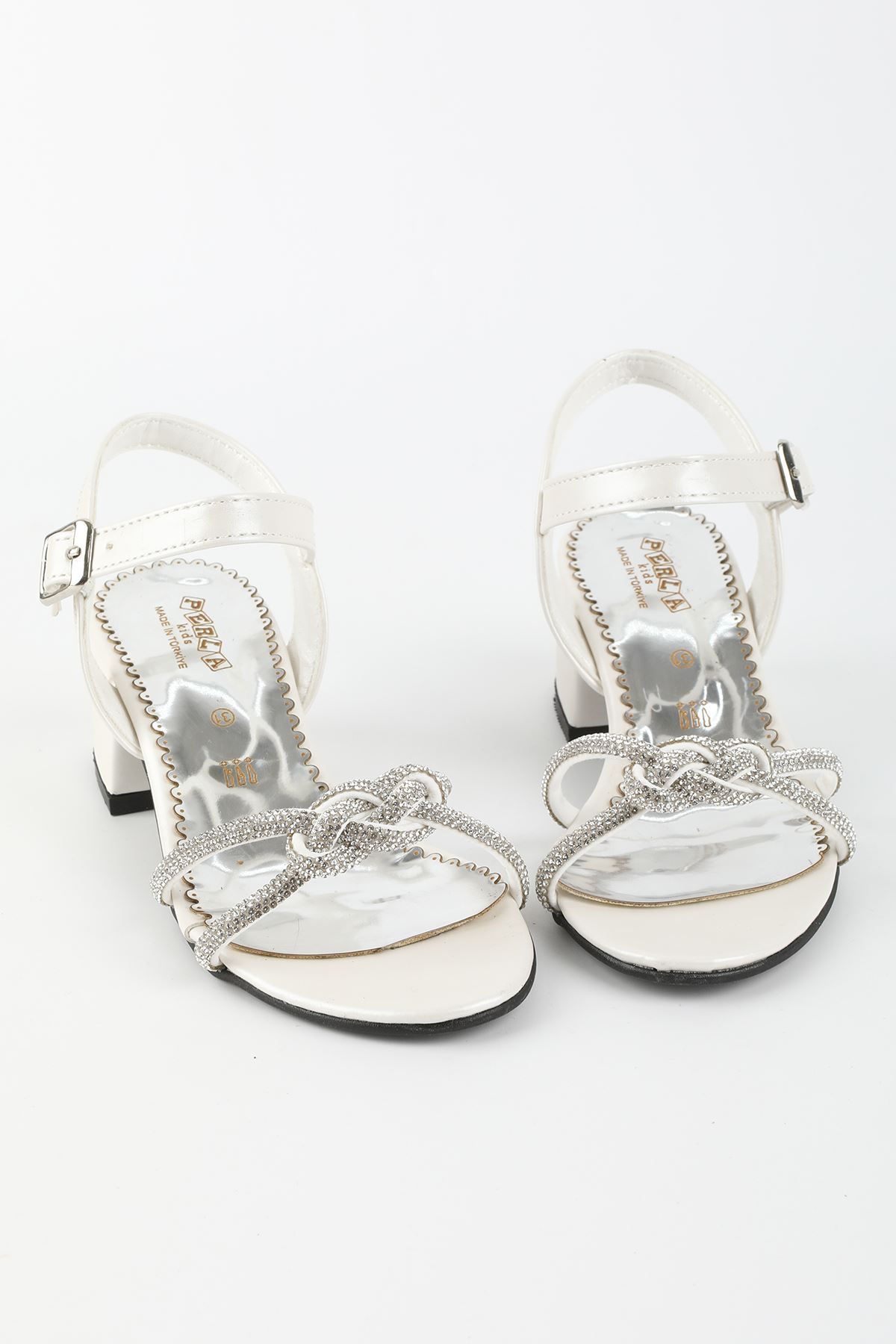 İeg Perla Kids Kız Çocuk Topuklu Taşlı Abiye Ayakkabı&sandalet(26-36 NUM.)