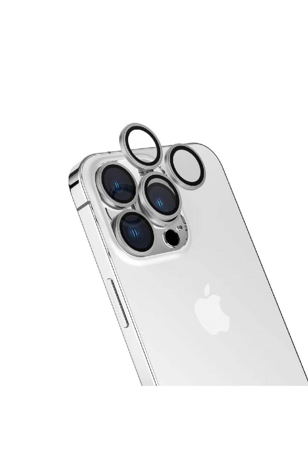 Zore iPhone 15 Pro Uyumlu Baltazar CL-15 Parmak İzi Bırakmayan Anti-Reflective Kamera Lens Koruyucu-Titan