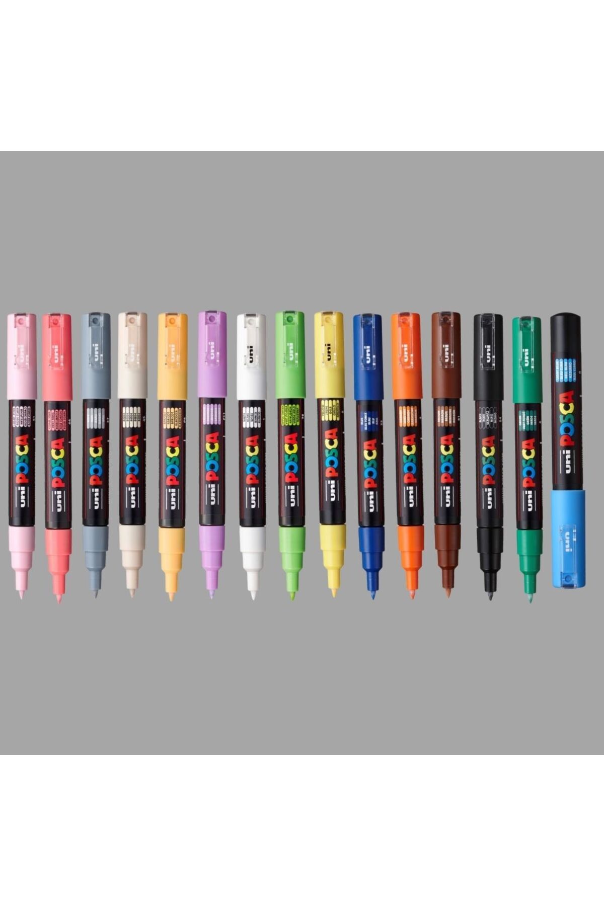 Uni Posca Marker Kalem Pc-1m (0.7mm) Keçe Uçlu 15 Adet Karışık Renkler Seti