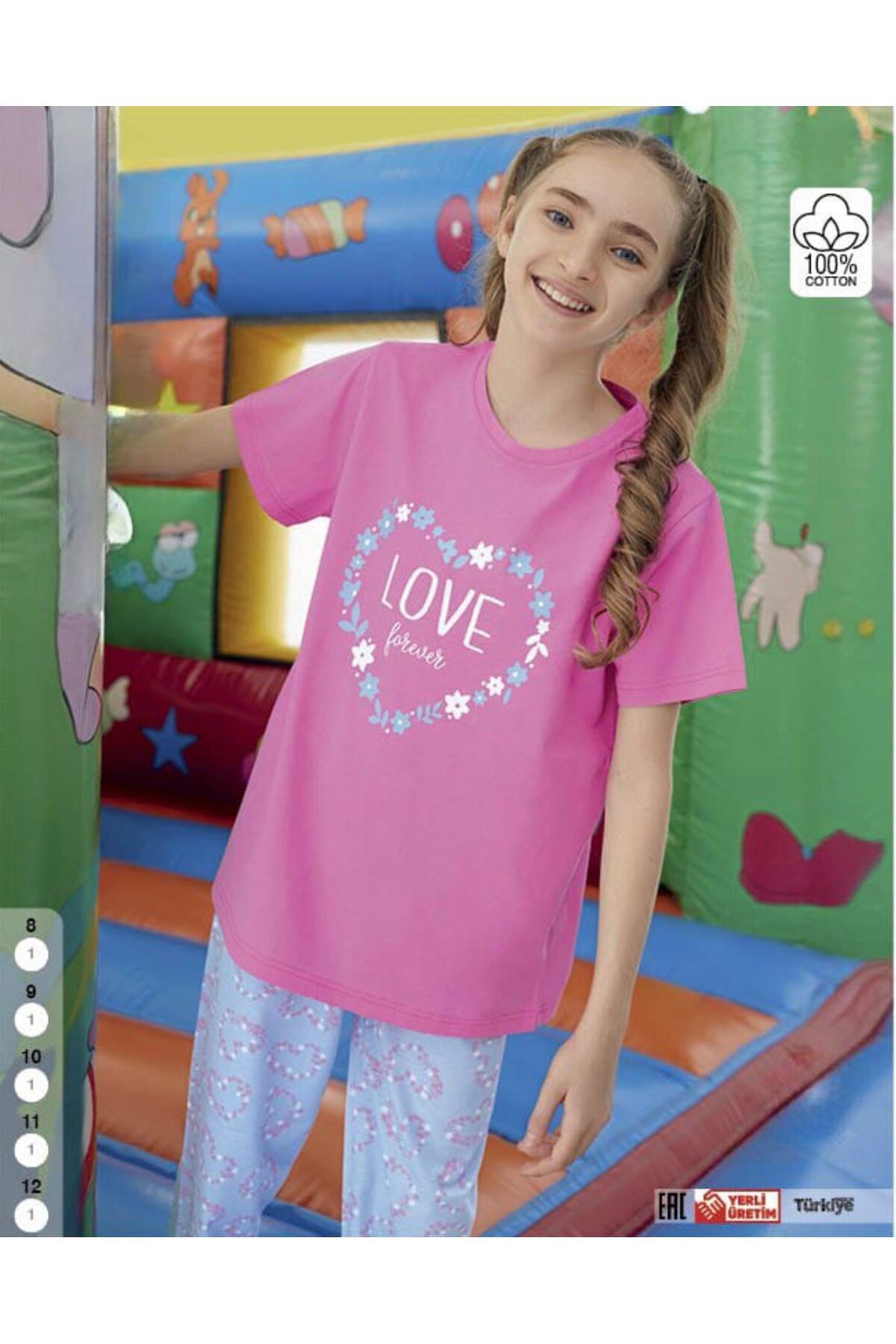 İpek Kız Çocuk Kısa Kol Pijama Takımı