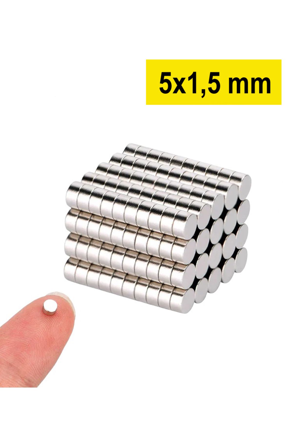 Dünya Magnet 10 Adet - Yuvarlak Neodyum Mıknatıs, 5x1,5 Mm, Güçlü Magnet, N35 Kalite