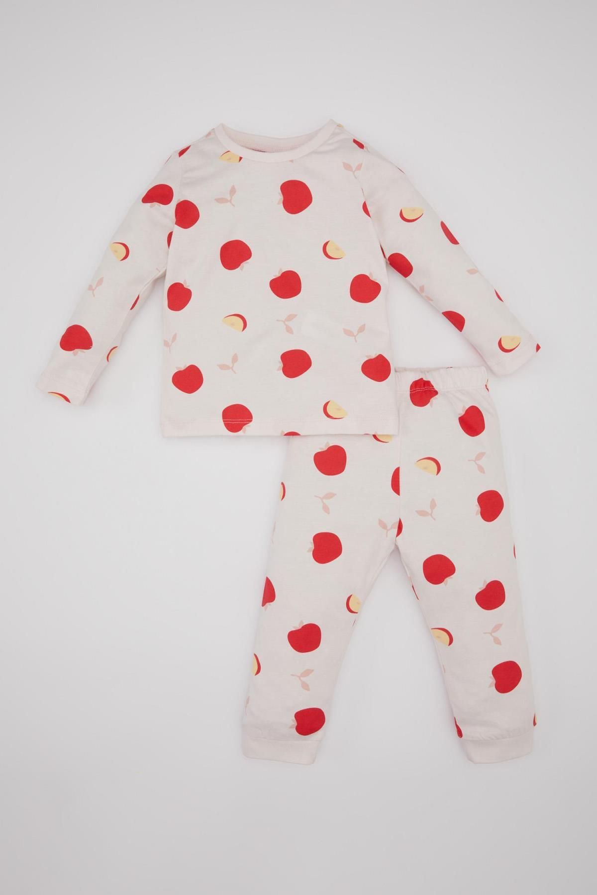 Defacto Kız Bebek Meyve Desenli Uzun Kollu Penye Pijama Takımı C0659A524SP