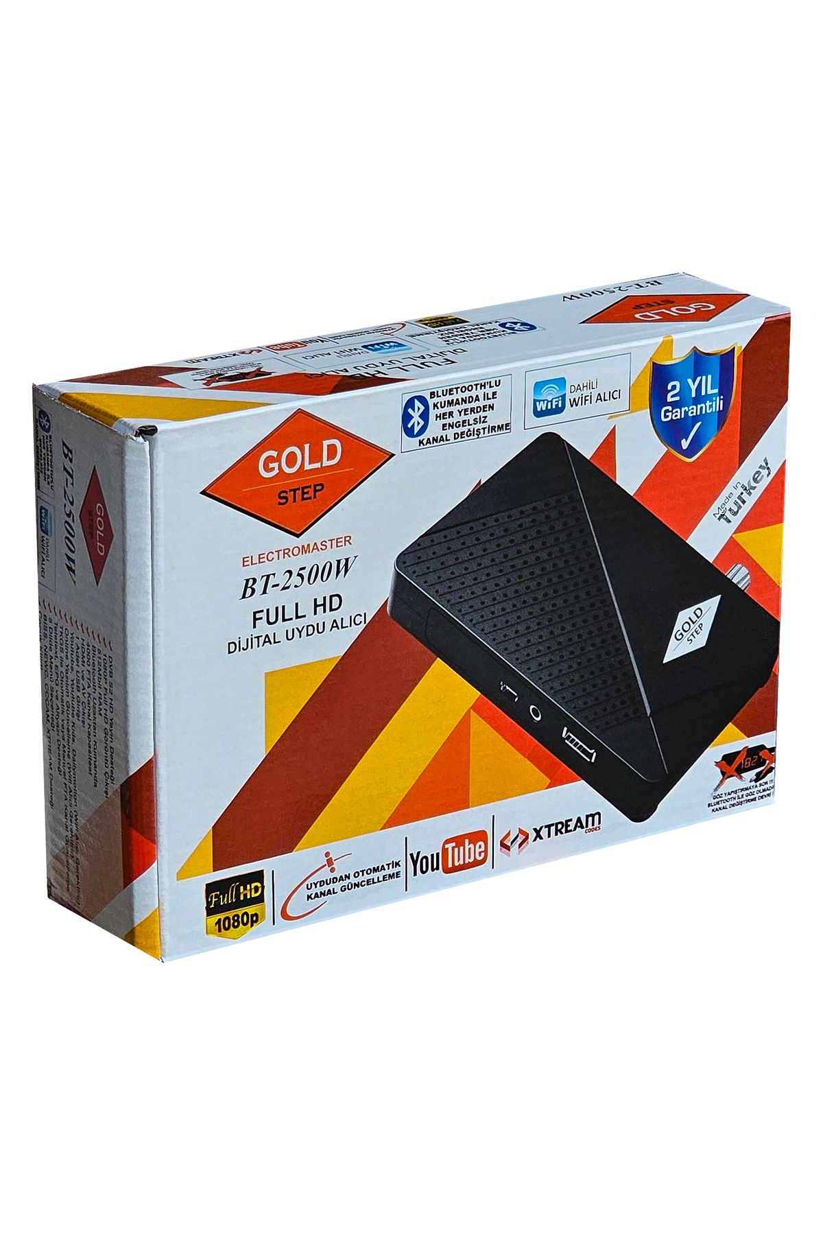 Gold Step BT2500-W Dahili Wifili Bluetooth Kumandalı Full HD Uydu Alıcısı