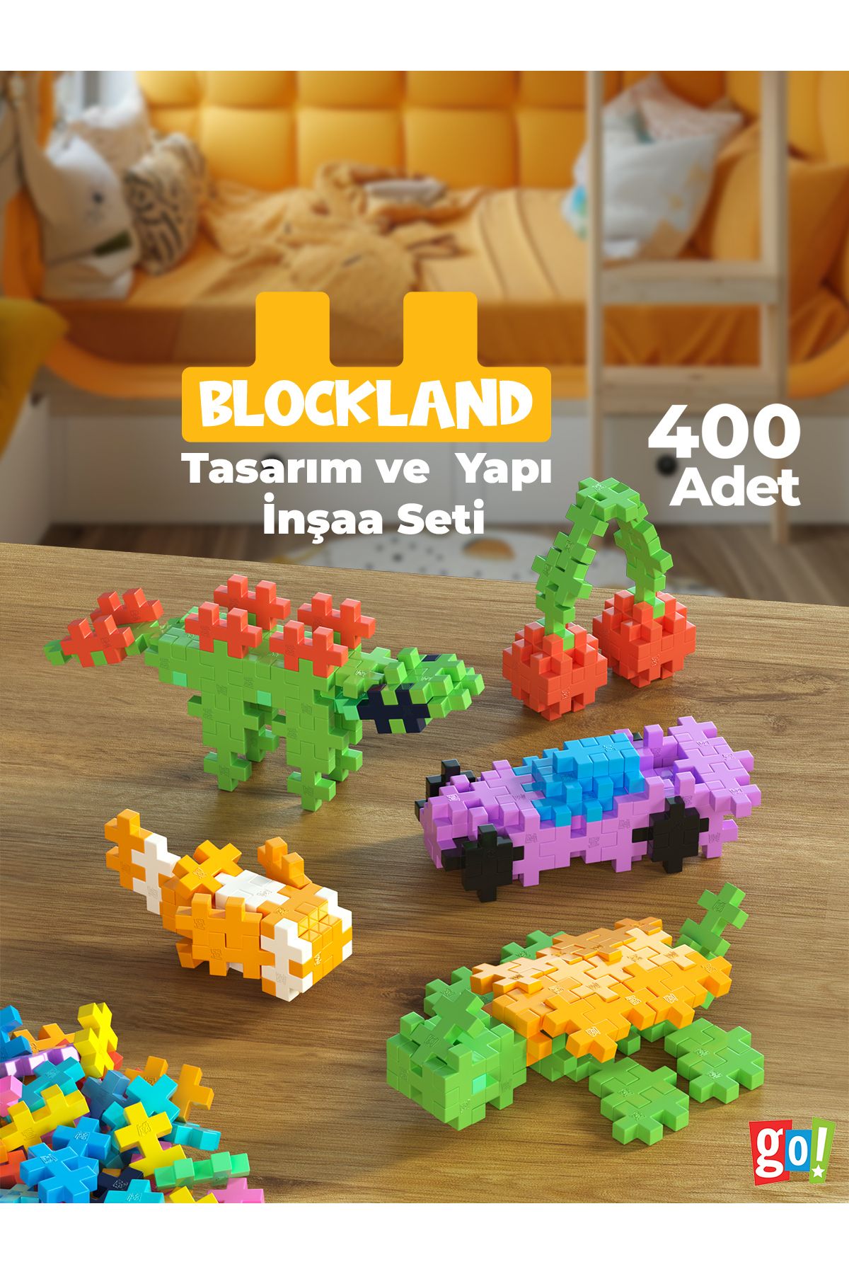 Go Toys Blockland 400 Parça pixel Yaratıcı tasarım yapı inşaa eğitici Oyuncak minecraft