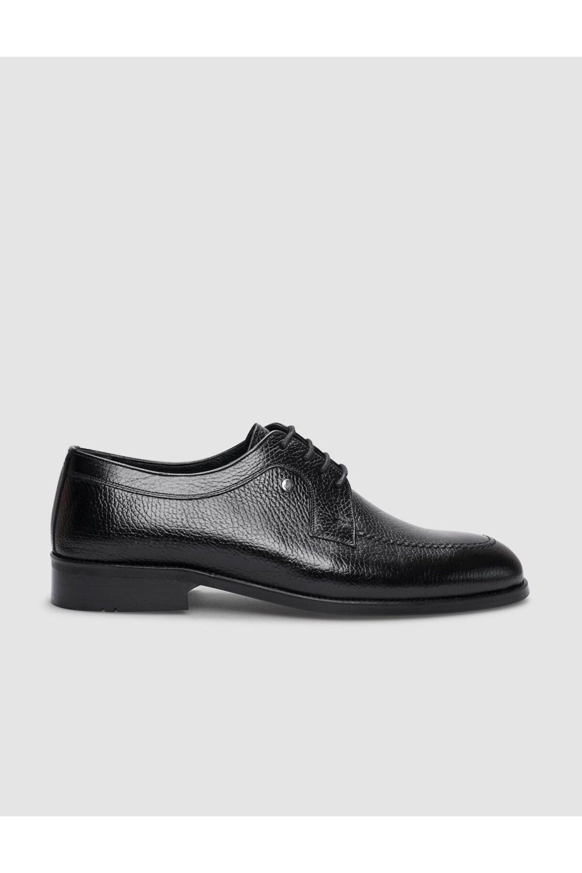 Cabani Hakiki Deri Siyah Bağcıklı Erkek Klasik Ayakkabı