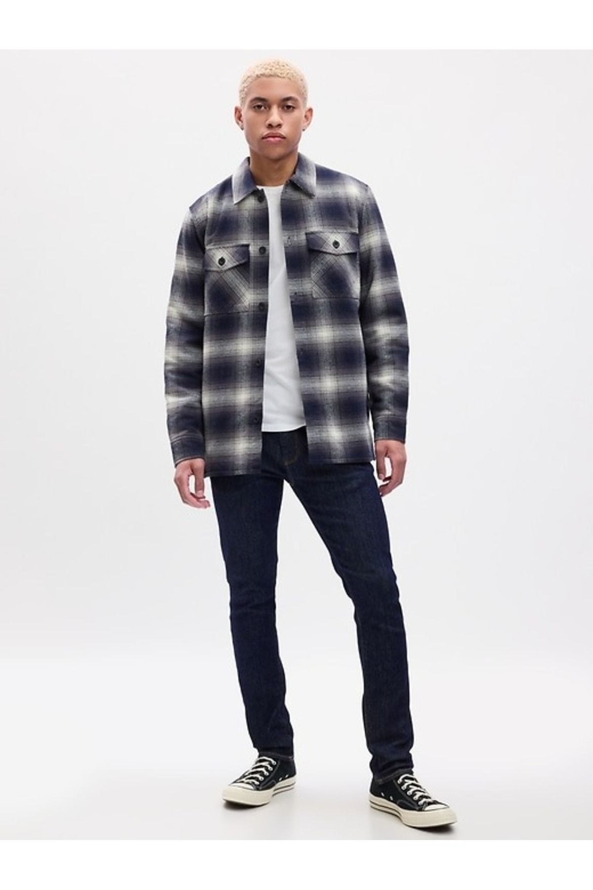GAP Erkek Lacivert Geri Dönüştürülmüş Washwell™ Skinny Soft Jean