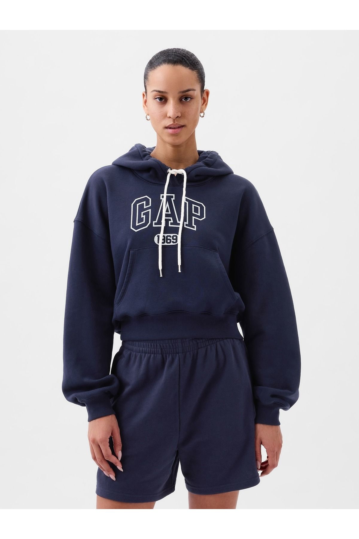 GAP Kadın Lacivert Gap Logo Fleece Sweatshirt