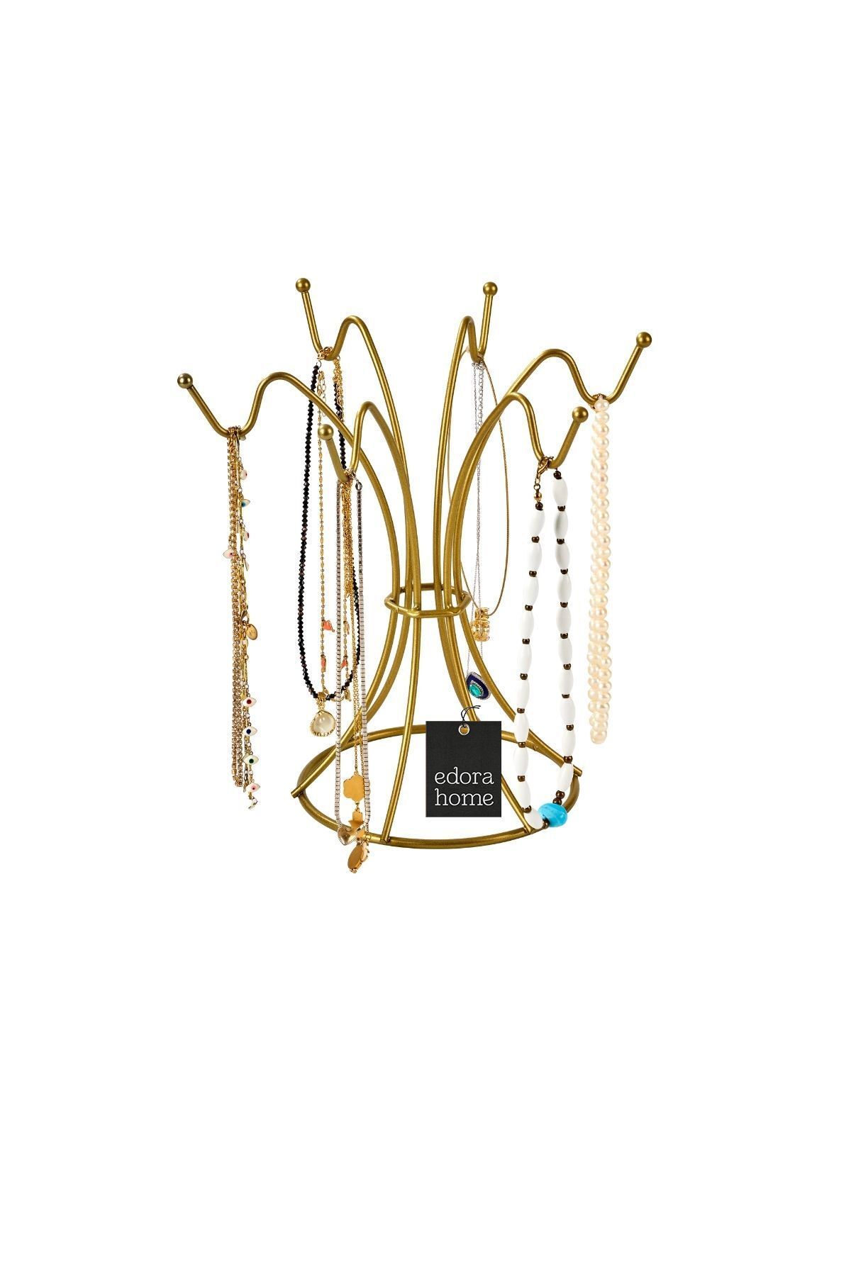Edora Home Gold Takı Standı,takılık,bileklik,kolye Seti,tesbihlik Düzenleyici Hediyelik-metal Paslanmaz