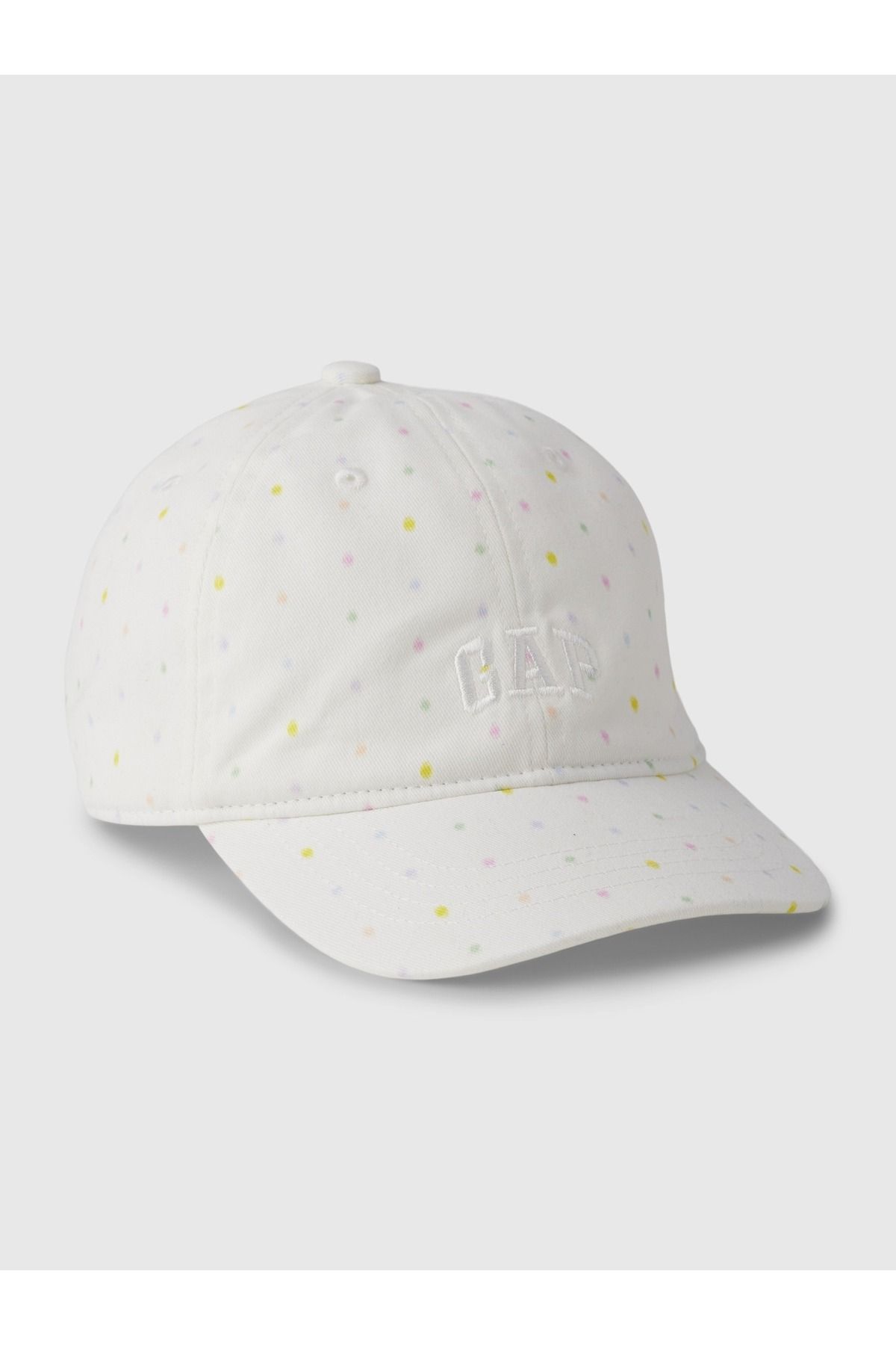 GAP Kız Çocuk Kırık Beyaz Organik Pamuk Gap Logo Beyzbol Şapkası