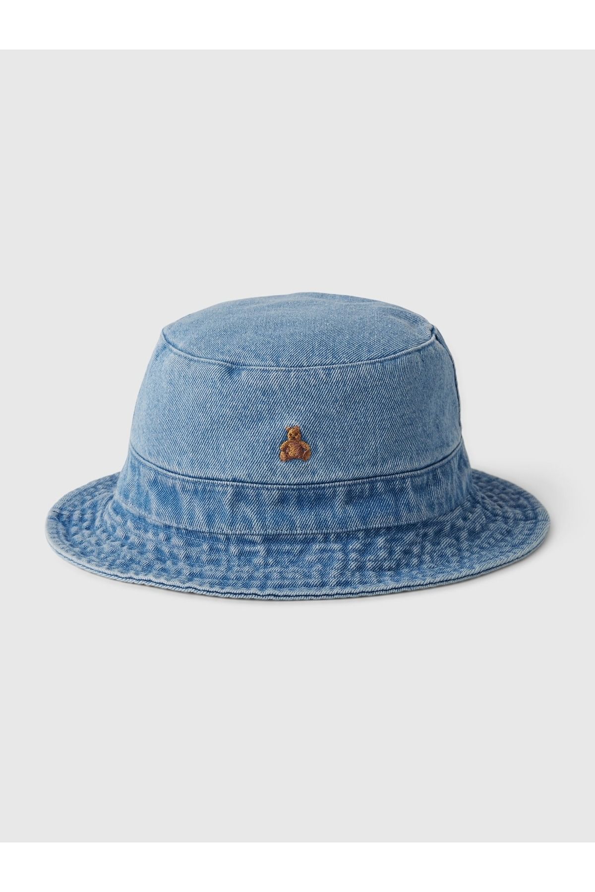 GAP Bebek Mavi Brannan Bear İşlemeli Denim Bucket Şapka