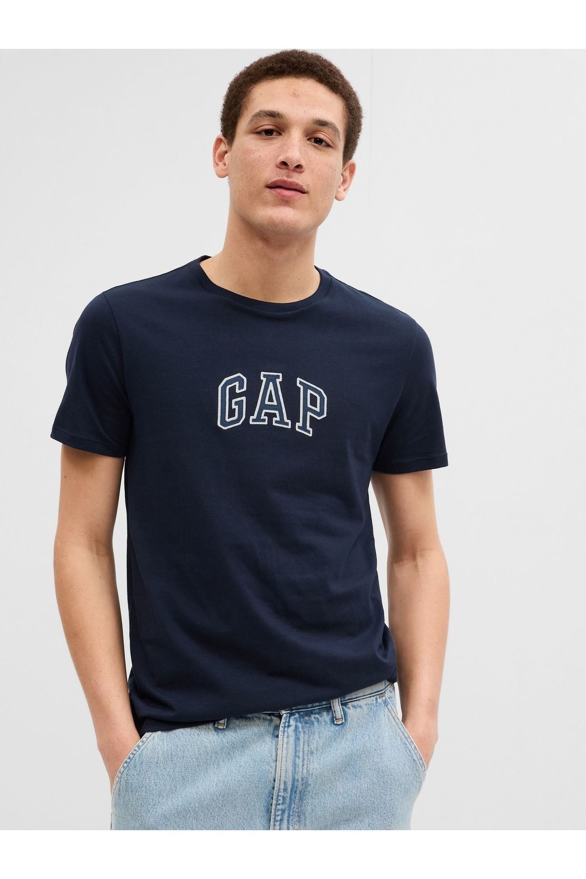 GAP Erkek Lacivert Gap Logo T-shirt