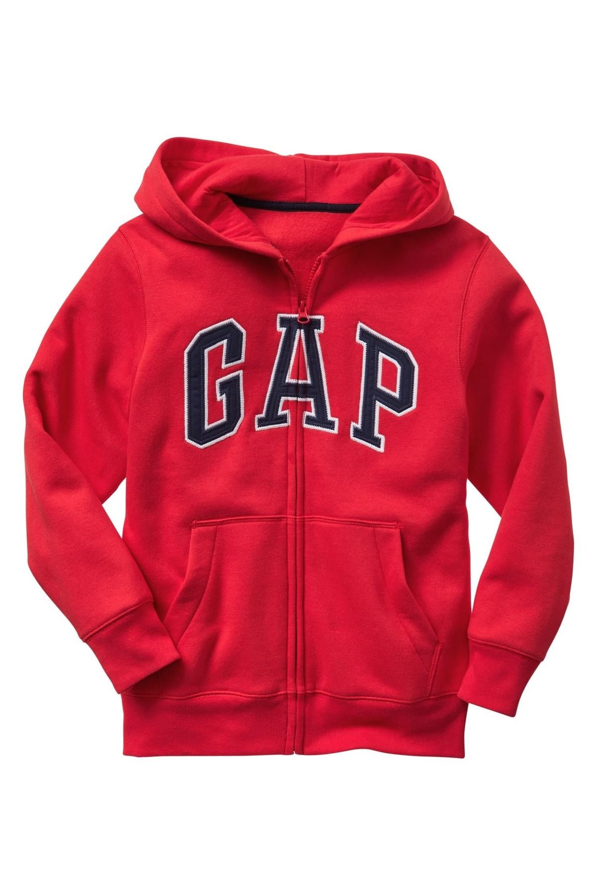 GAP Erkek Çocuk Kırmızı Gap Logo Kapüşonlu Sweatshirt