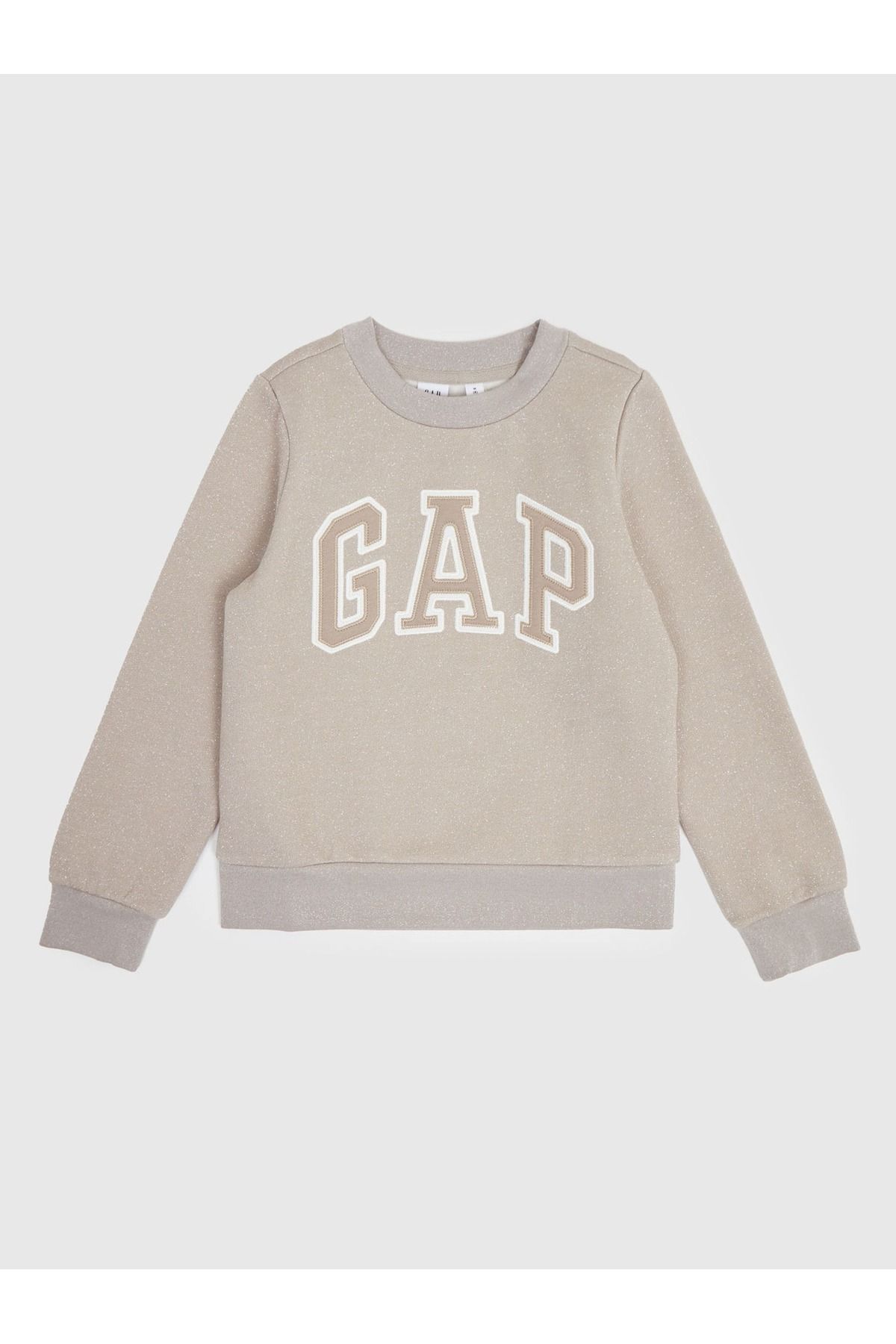 GAP Kız Çocuk Bej Gap Logo Fleece Sweatshirt