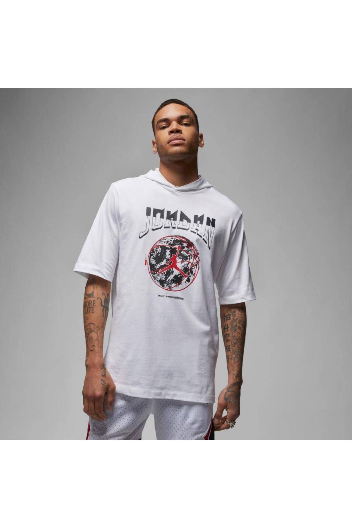 Nike MJ Short-Sleeve Hoodie Crew Erkek Tişört