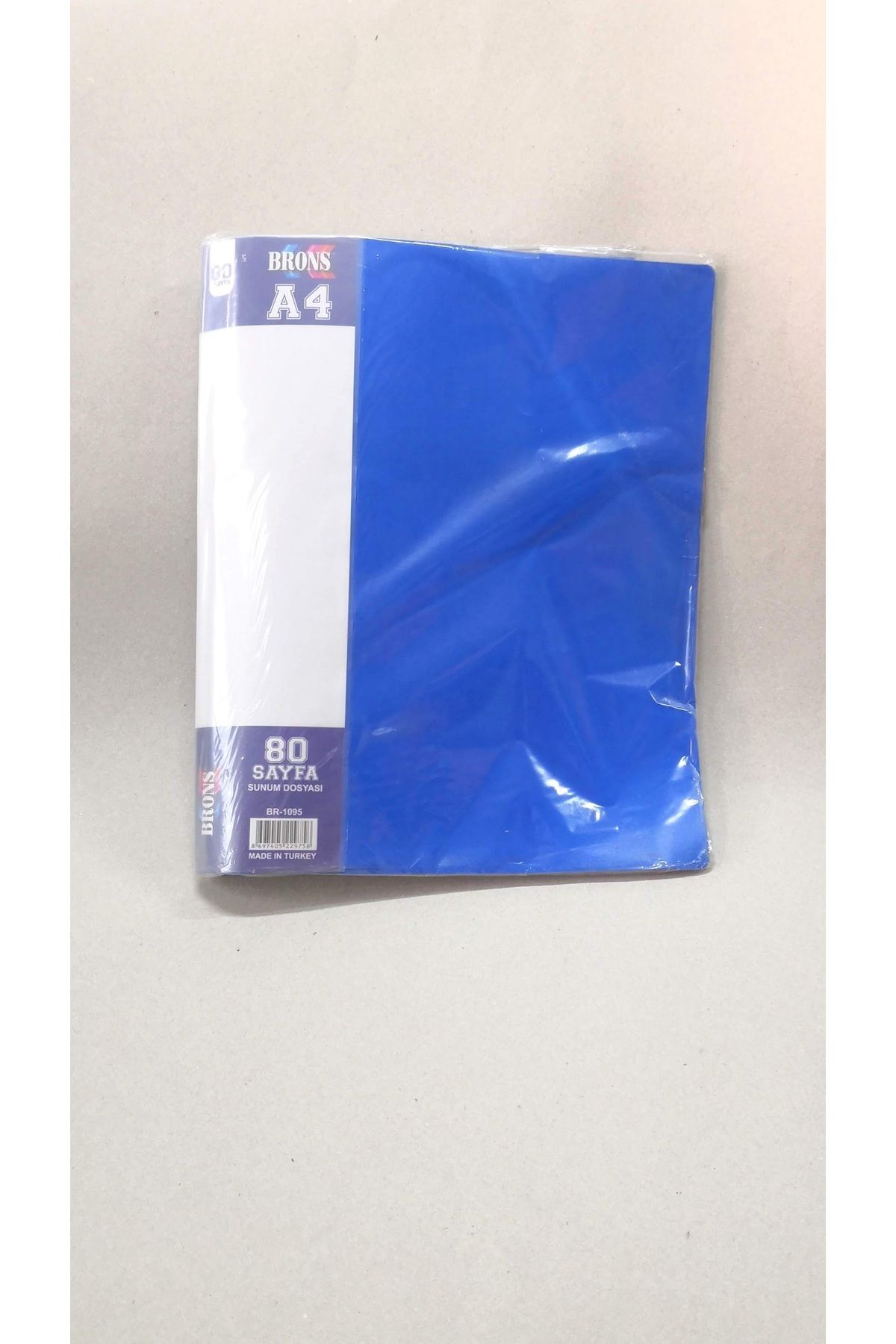 Brons Mavi Plastik Kapaklı 80li Sunum Dosyası Şeffaf Yapraklı