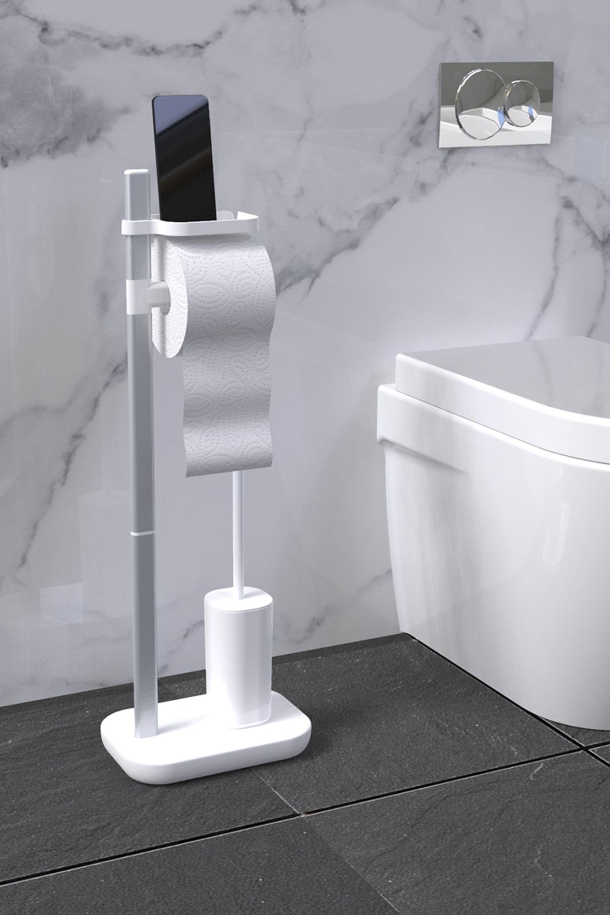 Prima Nova Suı Tuvalet Kağıtlık Tuvalet Fırçalı-beyaz
