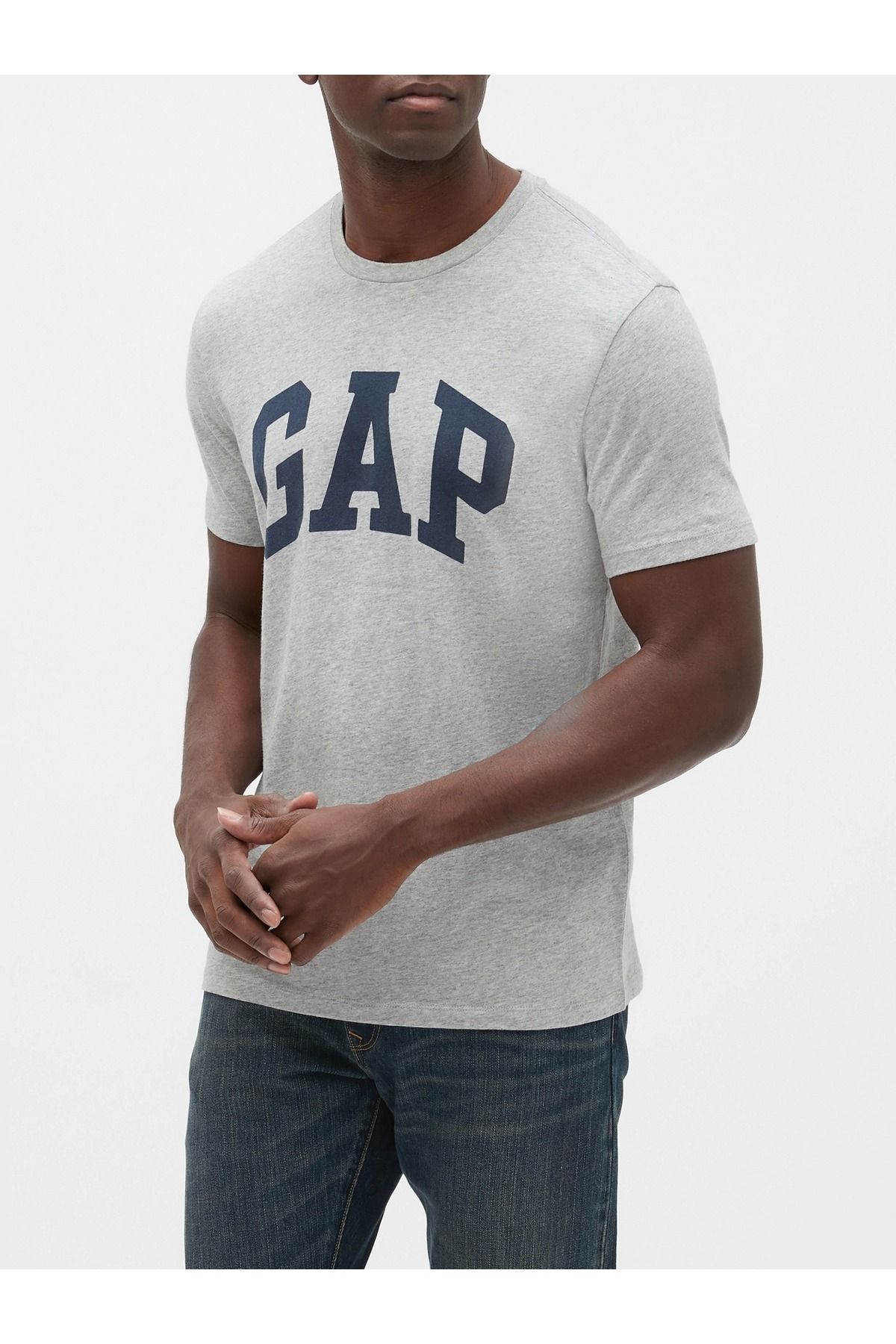 GAP Erkek Gri Gap Logo Kısa Kollu T-shirt