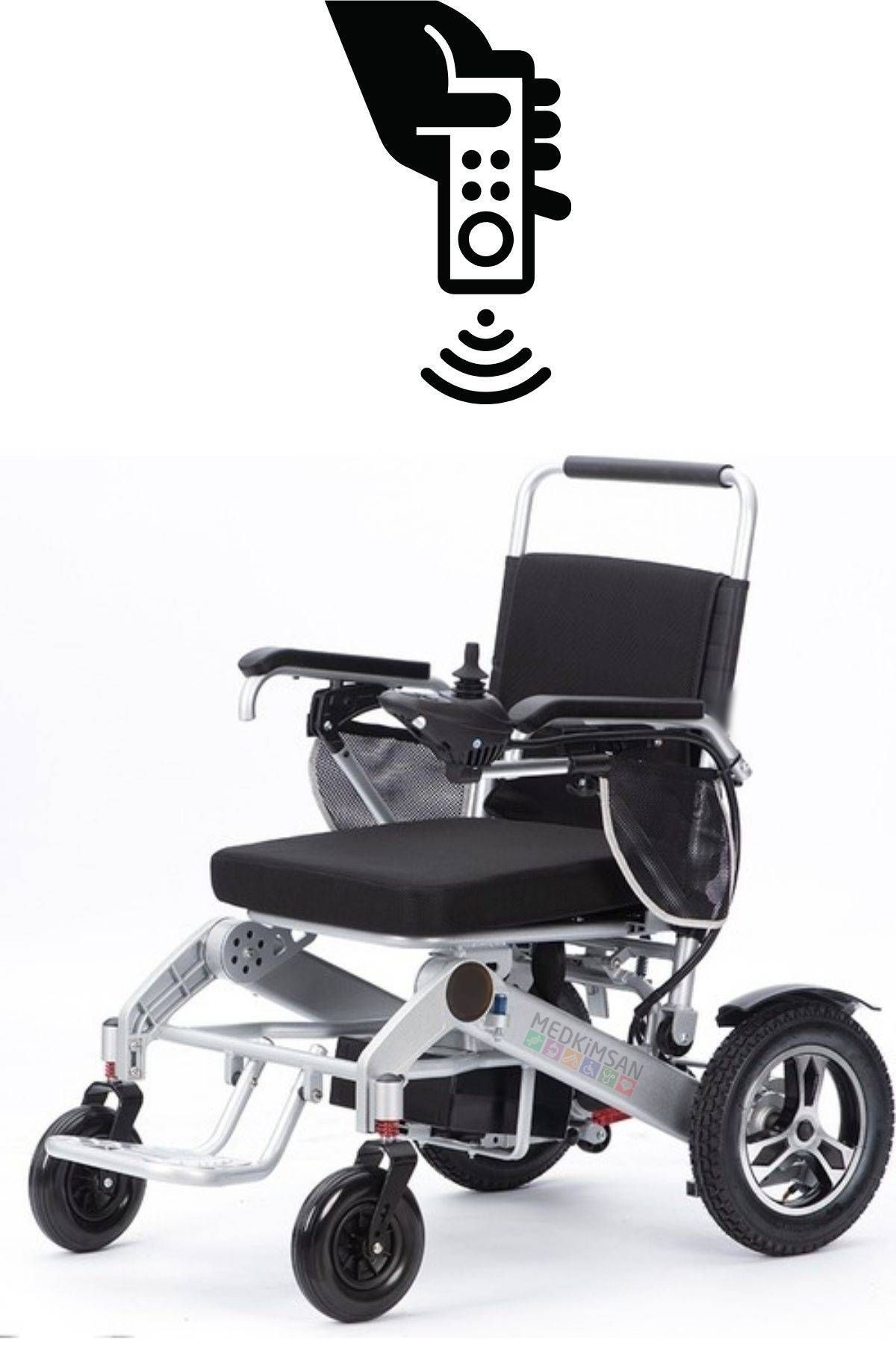 Medkimsan Lityum Pilli Hafif Akülü Tekerlekli Sandalye | Uzaktan Kumandalı | Tek Hareketle Katlanabilir