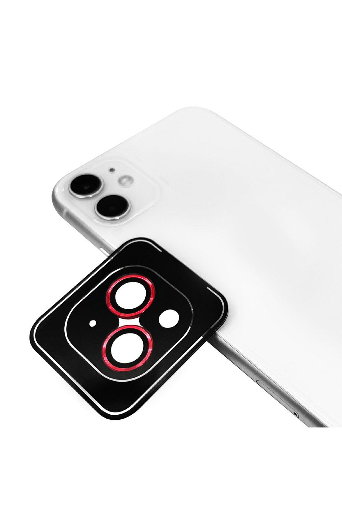 Genel Markalar iPhone 13 Uyumlu Baltazar CL-09 Kamera Lens Koruyucu-Kırmızı