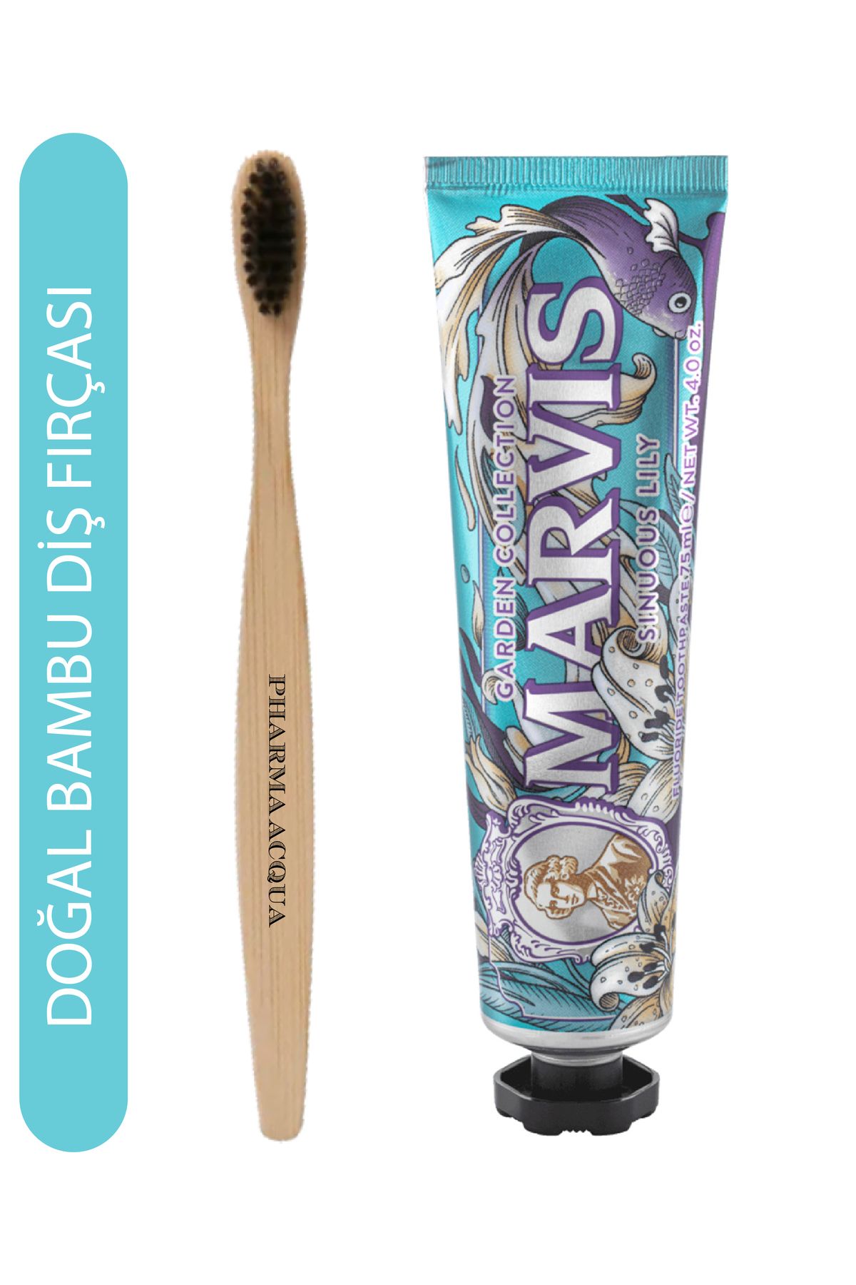 Marvis Bambu Diş Fırçası + Marvis Sinuos Lily Diş Macunu 75 ml