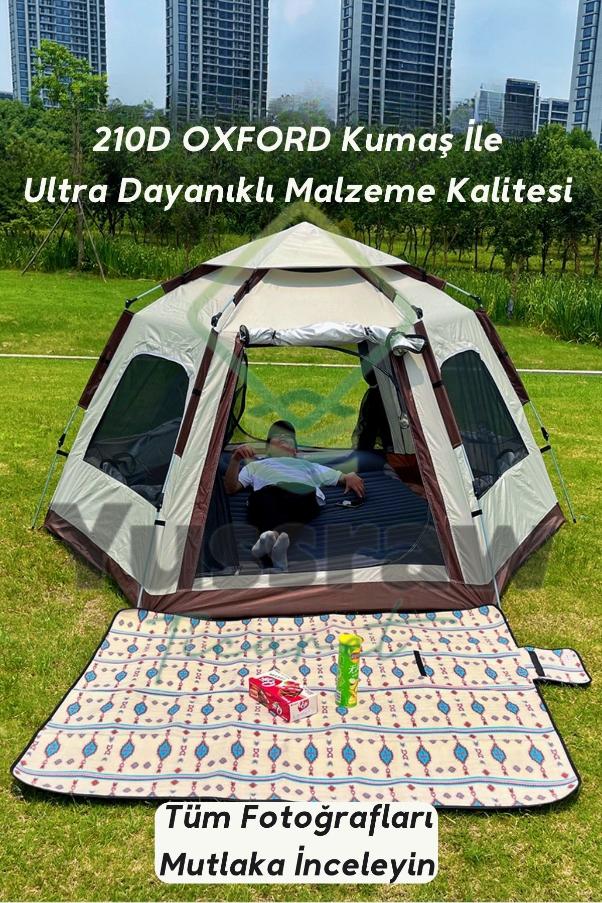 Yussraw 4-8 kişi 6 gen kamp çadırı taşınabilir otomatik çadır güneşlik kamp hızlı açık çadır 280*280*160