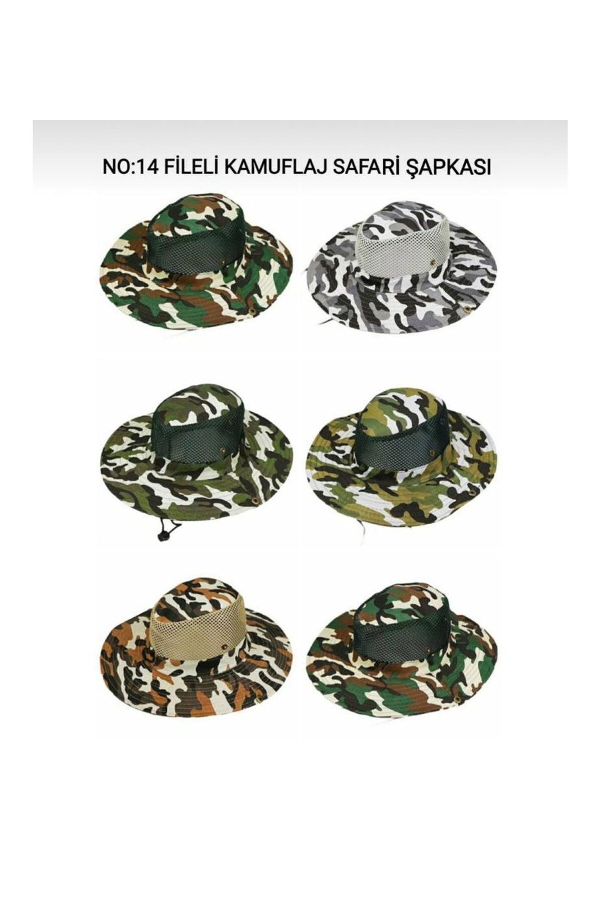 Ethab Giyim ETHAB- Kamuflaj Fileli Safari Şapka