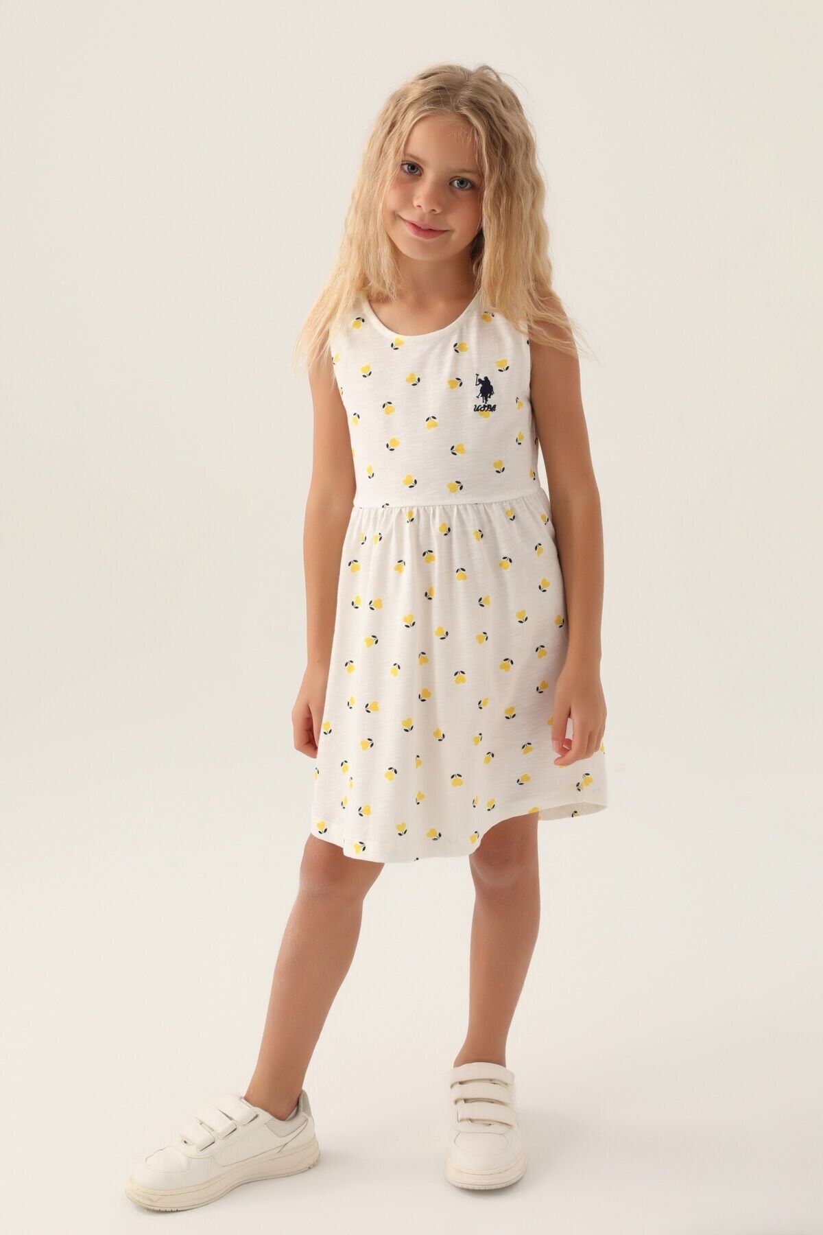 U.S. Polo Assn. U.S. Polo Assn Lisanslı Heart Dress Sarı Kız Çocuk Gecelik