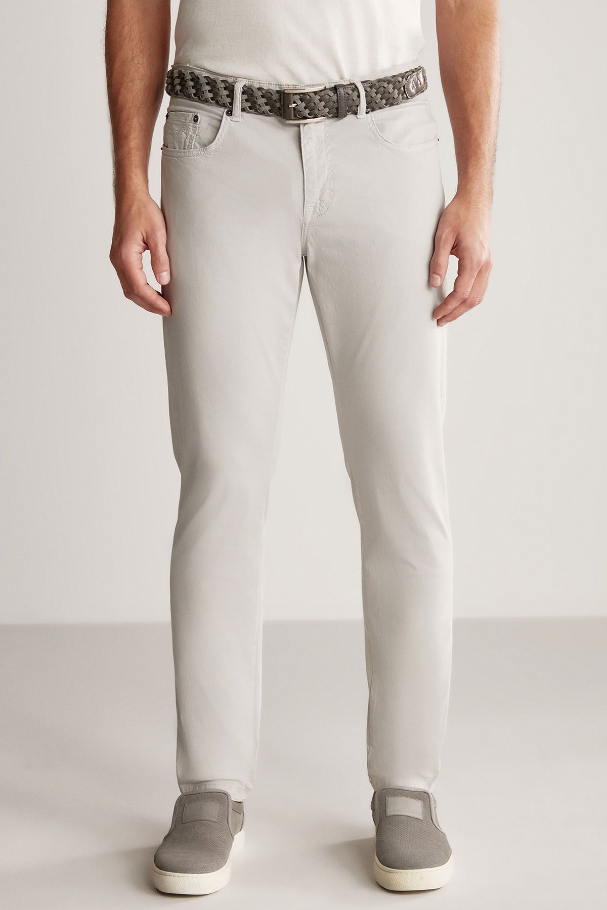 Hemington Slim Fit 5 Cep Açık Gri Yazlık Pantolon