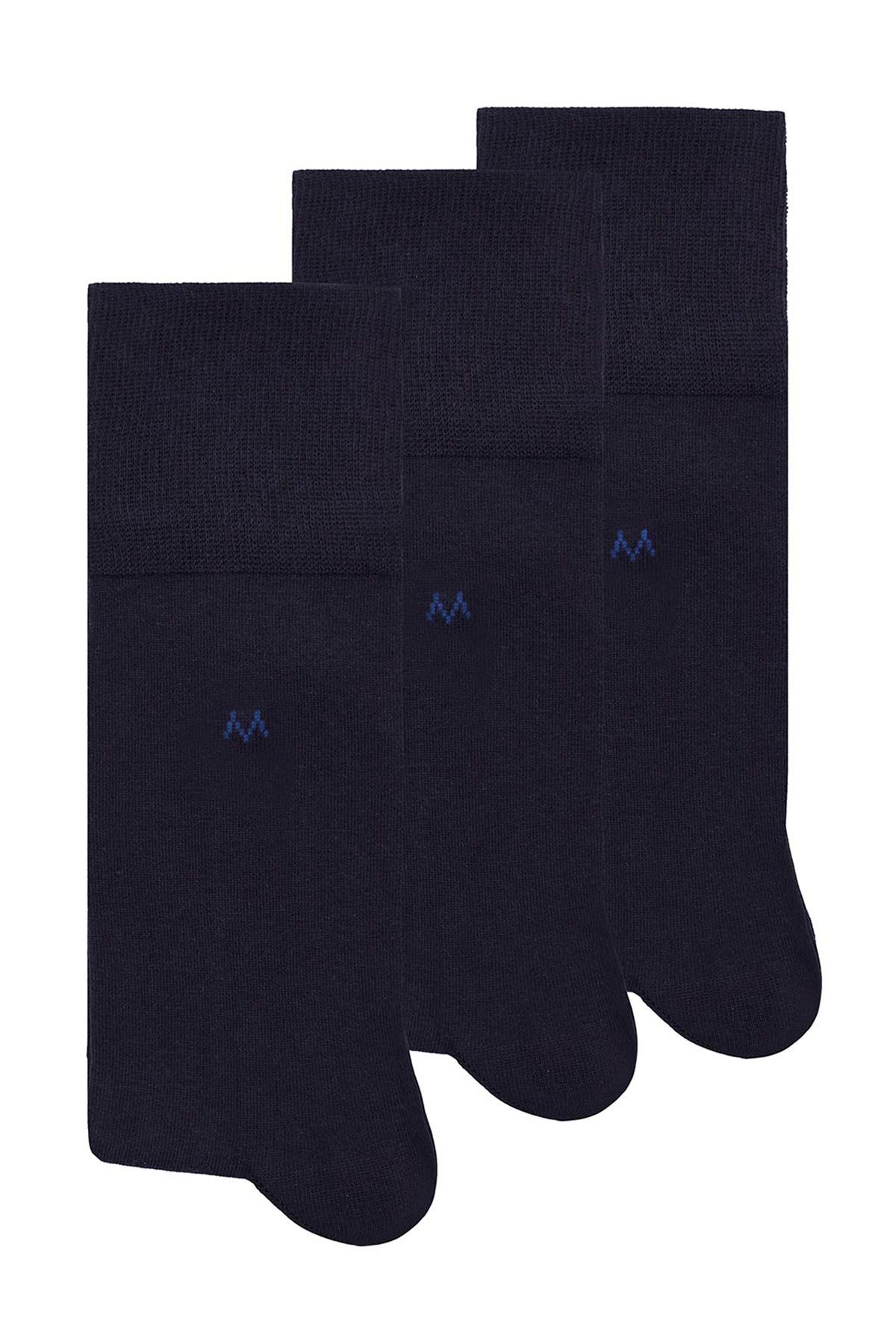 Hemington Pamuklu Lacivert Üçlü Çorap Seti