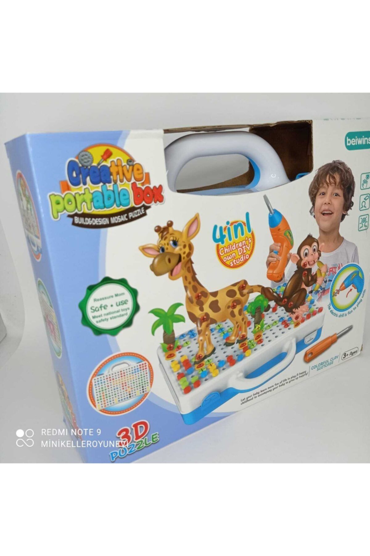 Creative Matkaplı Eğitici 3d Puzzle Ve Mozaik Puzzle 8 Farklı Hayvan Çeşitli Creative Portable Box