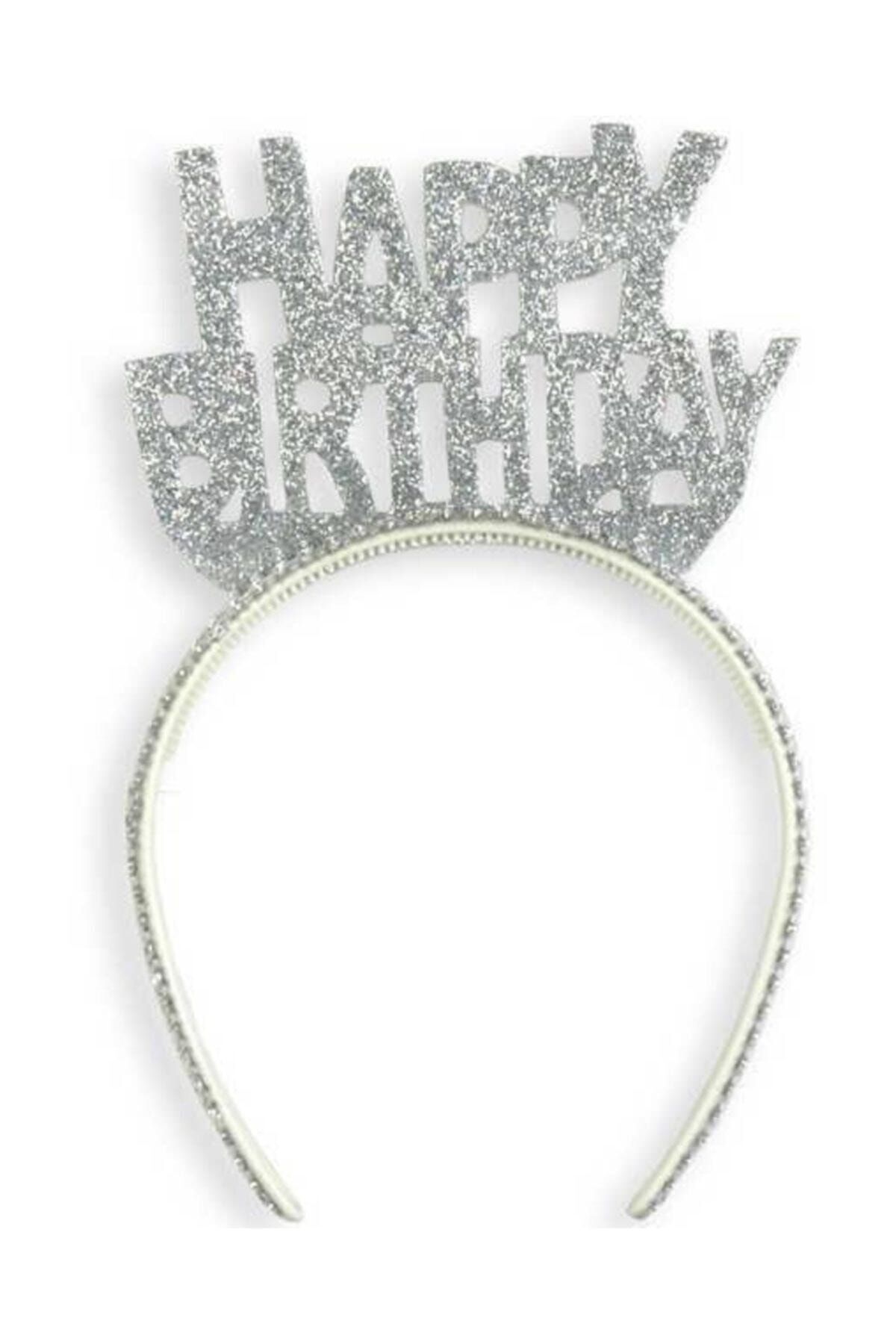 Eva Happy Birthday Simli Gümüş Taç 2 Adet