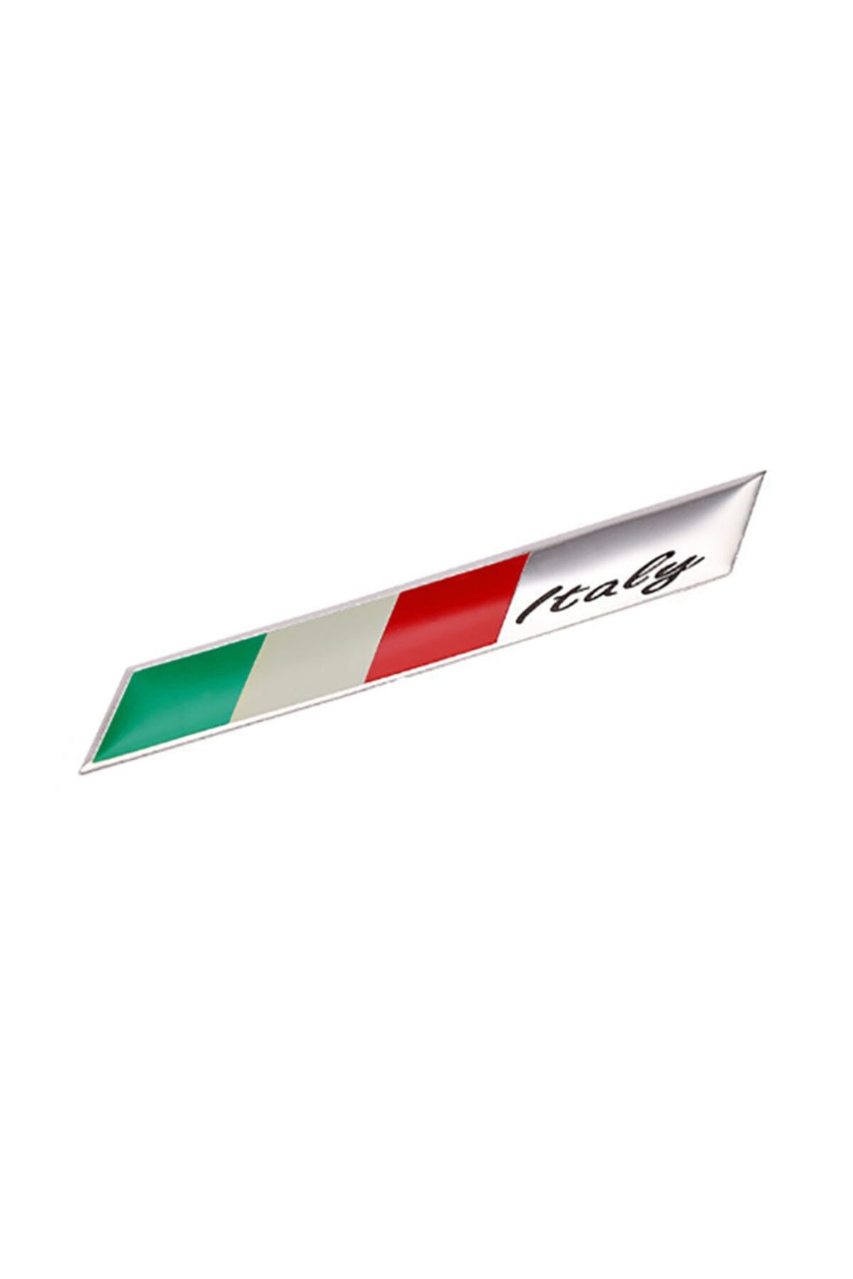 Knmaster Italya Bayrağı Çubuk Tasarımlı Alüminyum Sticker Etiket