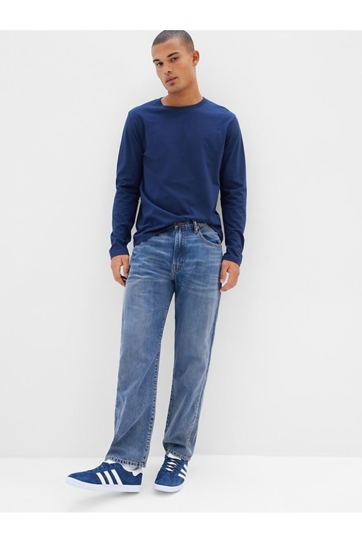 GAP Erkek Mavi Geri Dönüştürülmüş Içerikli Washwell™ Original Straight Jean