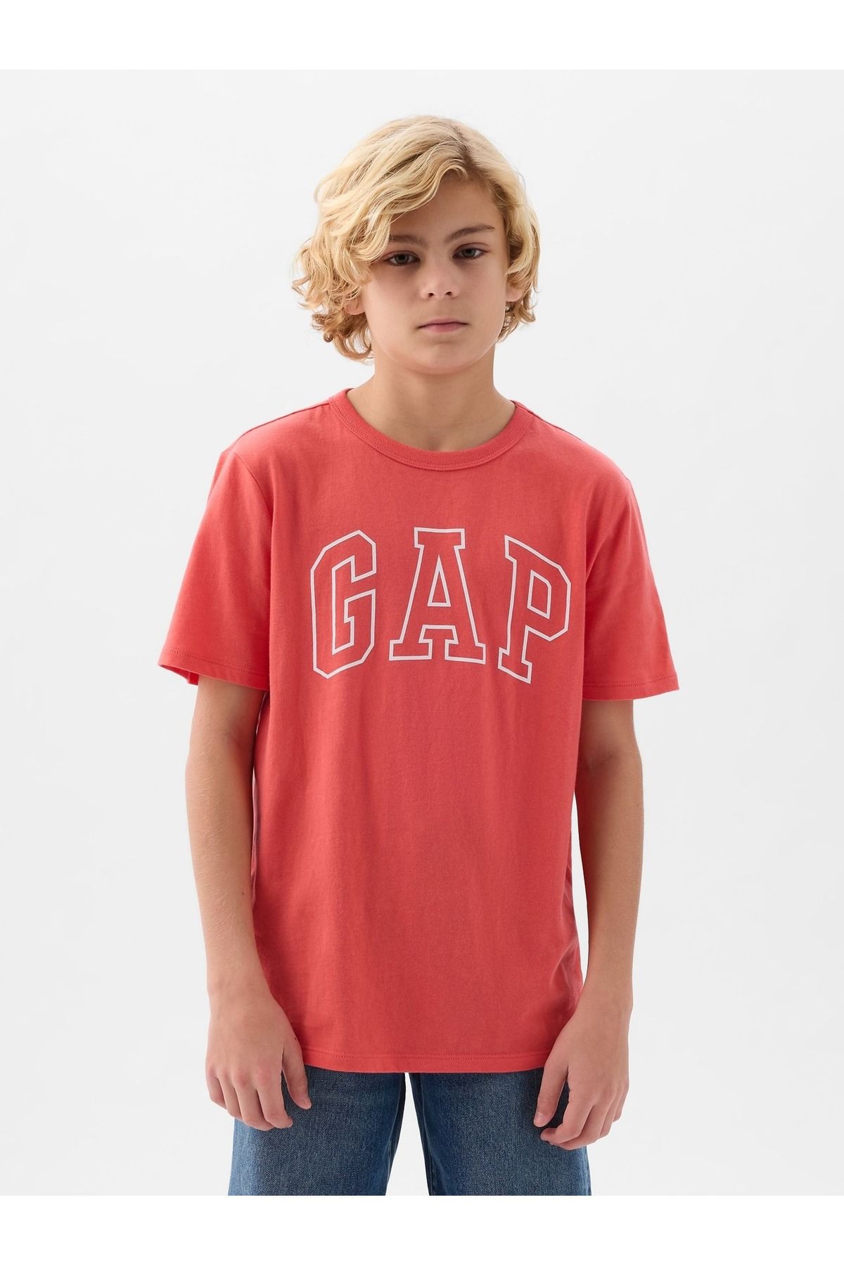 GAP Erkek Çocuk Kırmızı Gap Logo T-Shirt