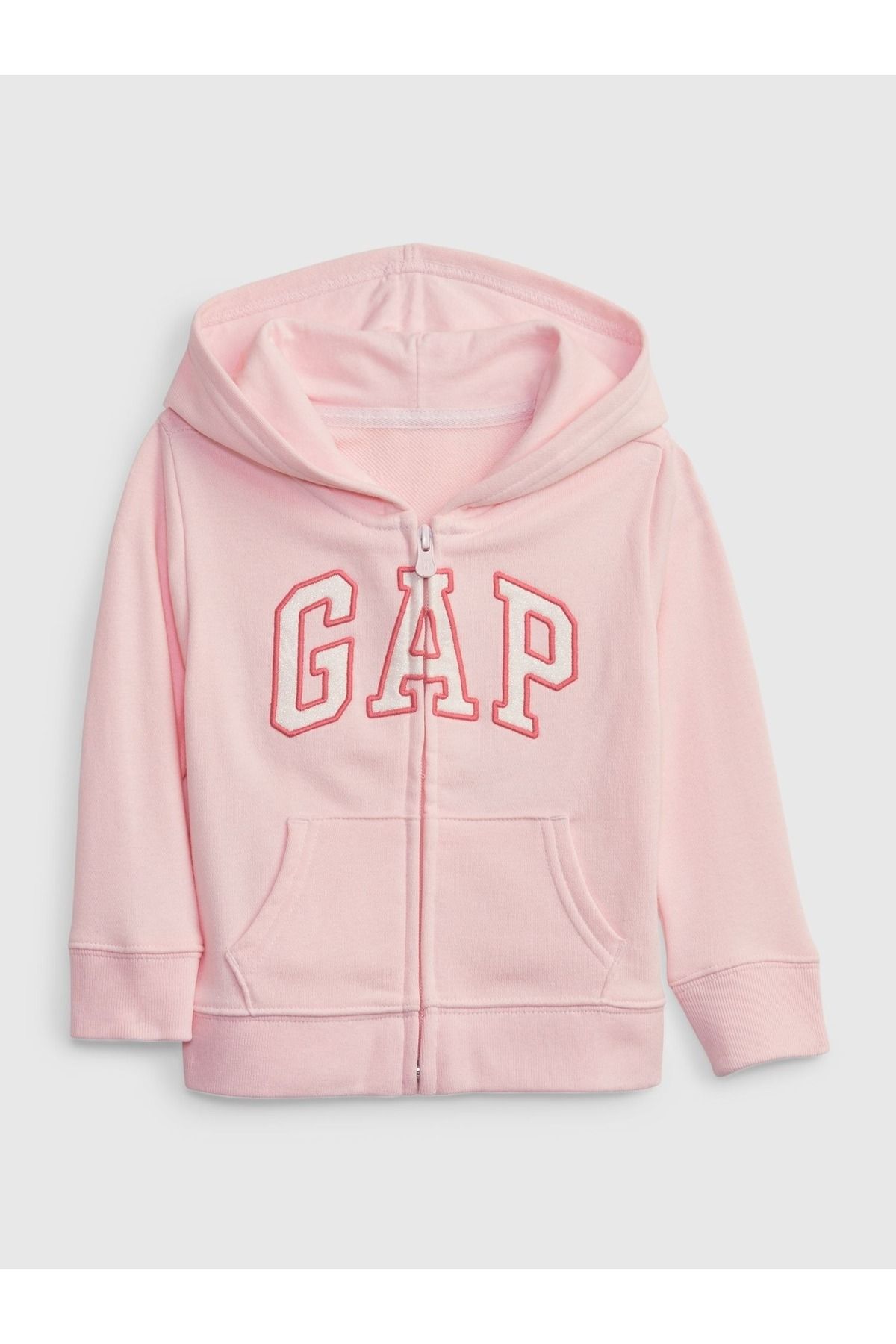 GAP Kız Bebek Pembe Gap Logo Fermuarlı Sweatshirt