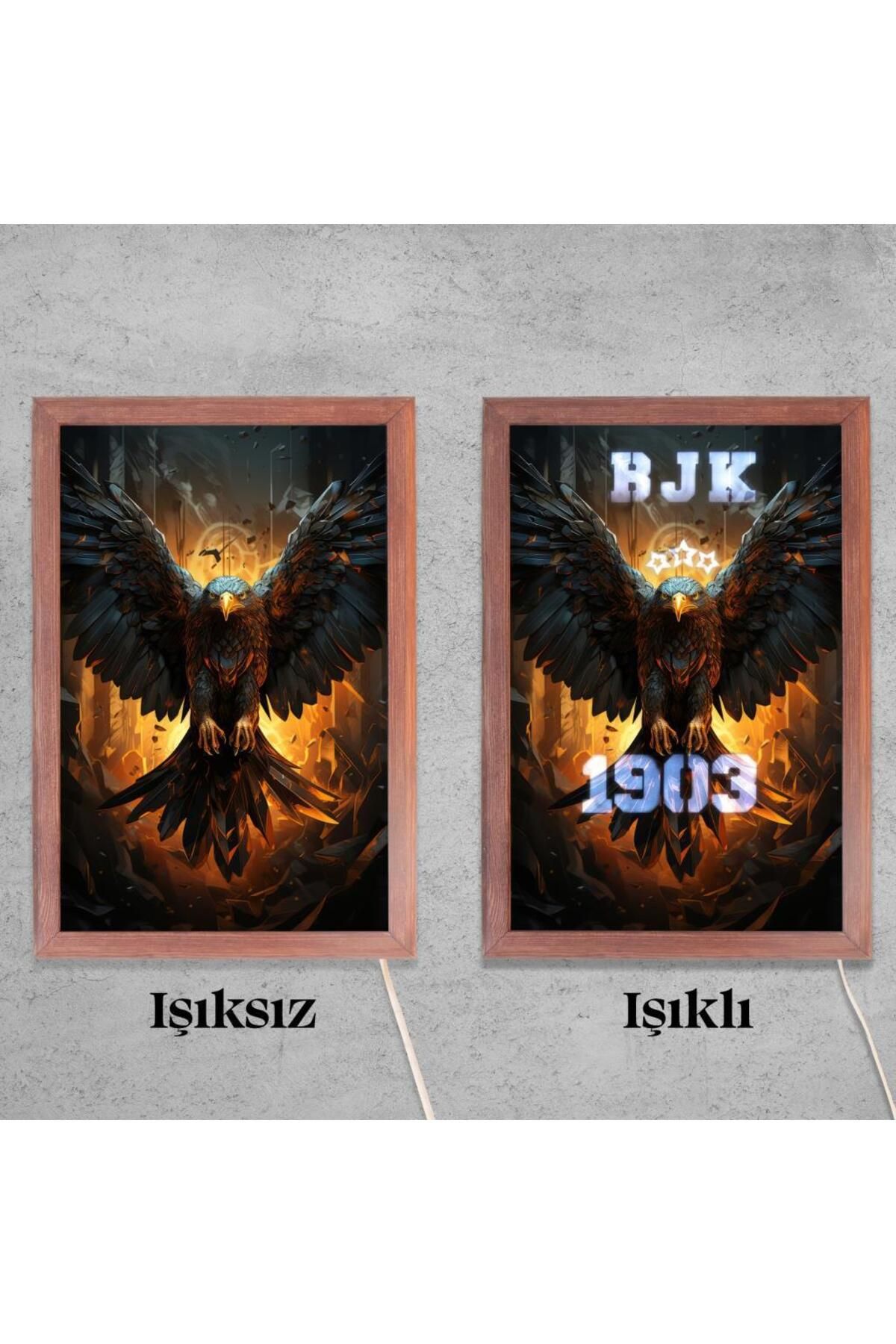 Beşiktaş Veraart Işıklı Pleksi Sürpriz Tablo Kartal Futbol Temalı Beşiktaş 1903 Ayaklı Biblo
